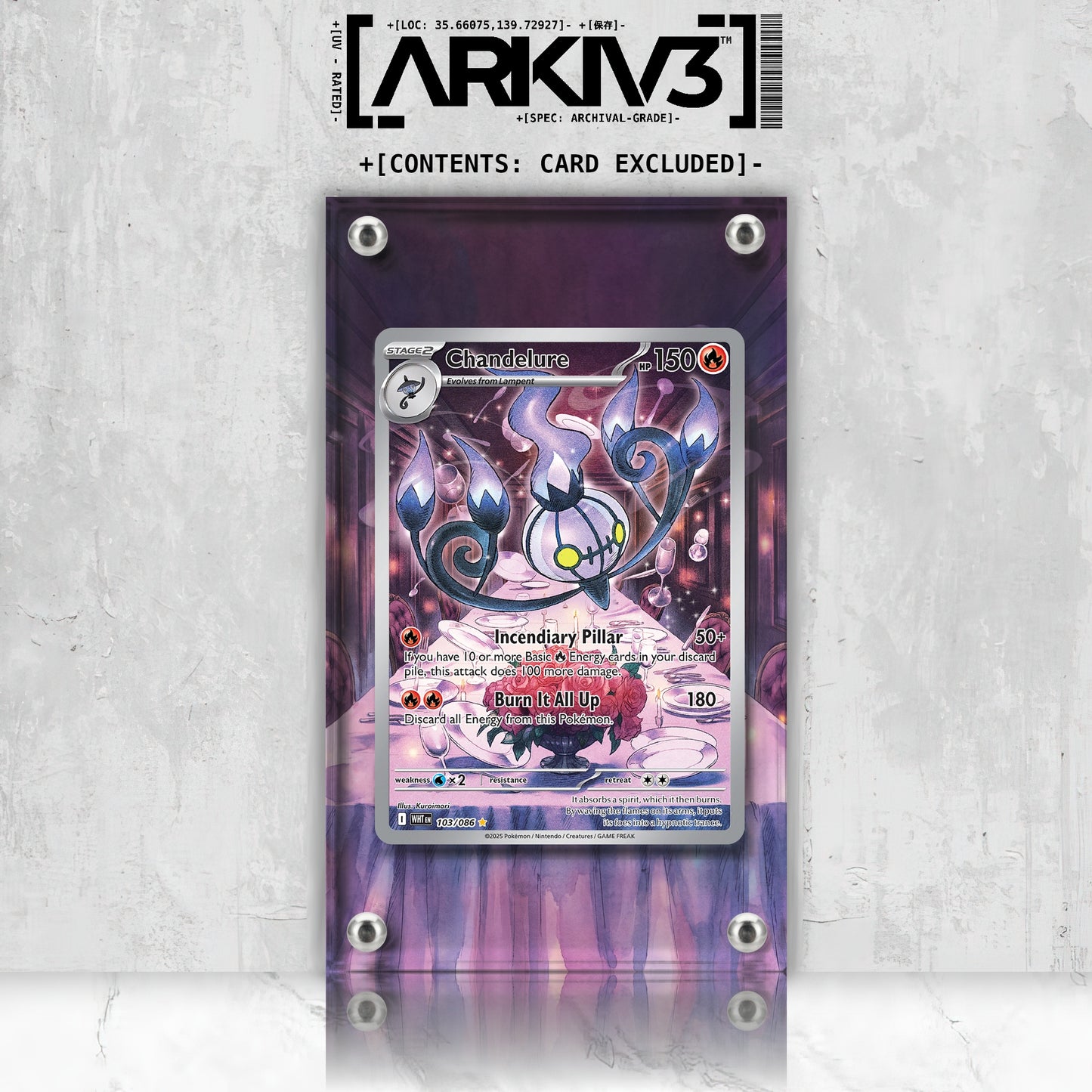 [UNIT: 103/86] // Chandelure Extended Art Display Case - Raw