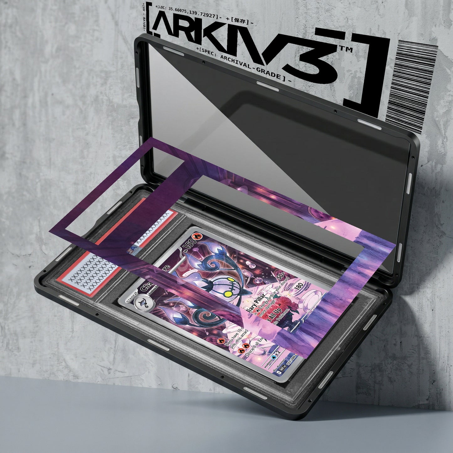 ARKIV3 PSA graded exploded mockup