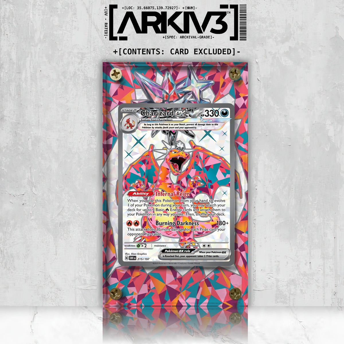 [UNIT: 215/197] // Charizard ex Extended Art Display Case - Raw