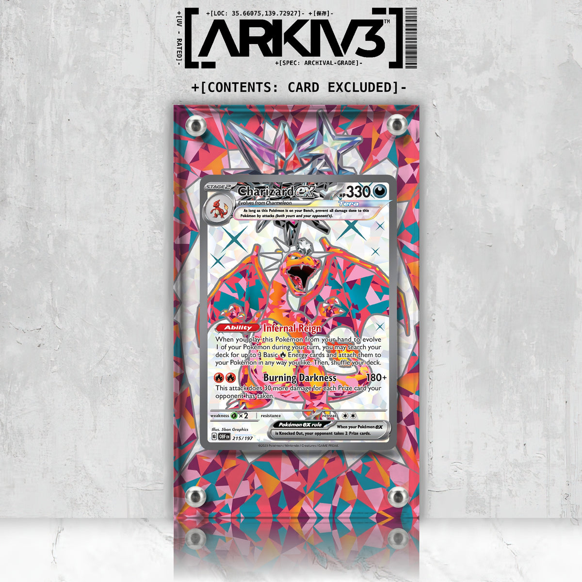 [UNIT: 215/197] // Charizard ex Extended Art Display Case - Raw