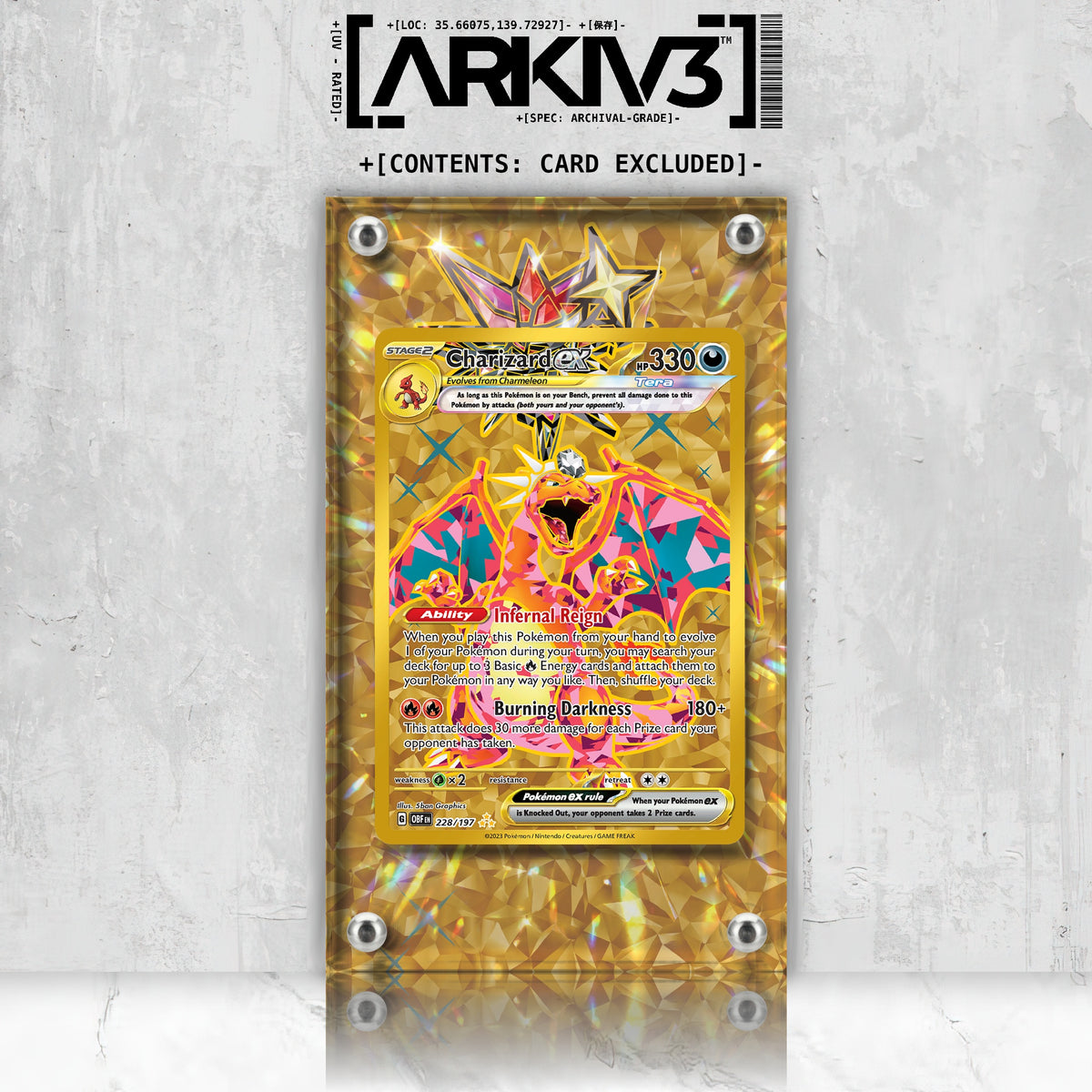 [UNIT: 228/197] // Charizard ex Extended Art Display Case - Raw