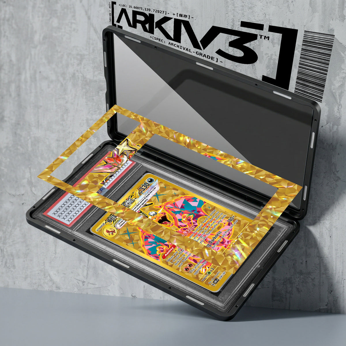 ARKIV3 PSA graded exploded mockup