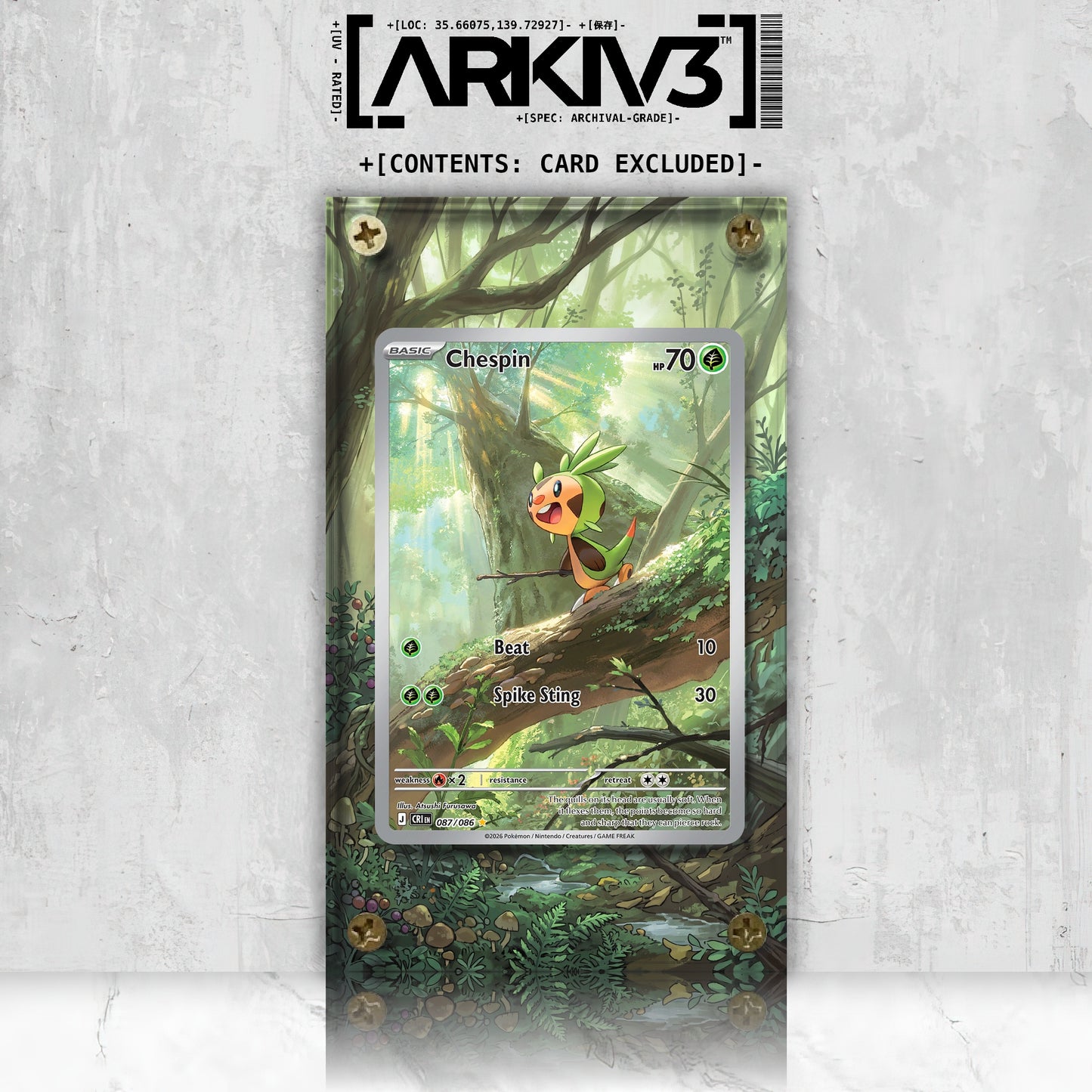 [UNIT: 87/86] // Chespin Extended Art Display Case - Raw