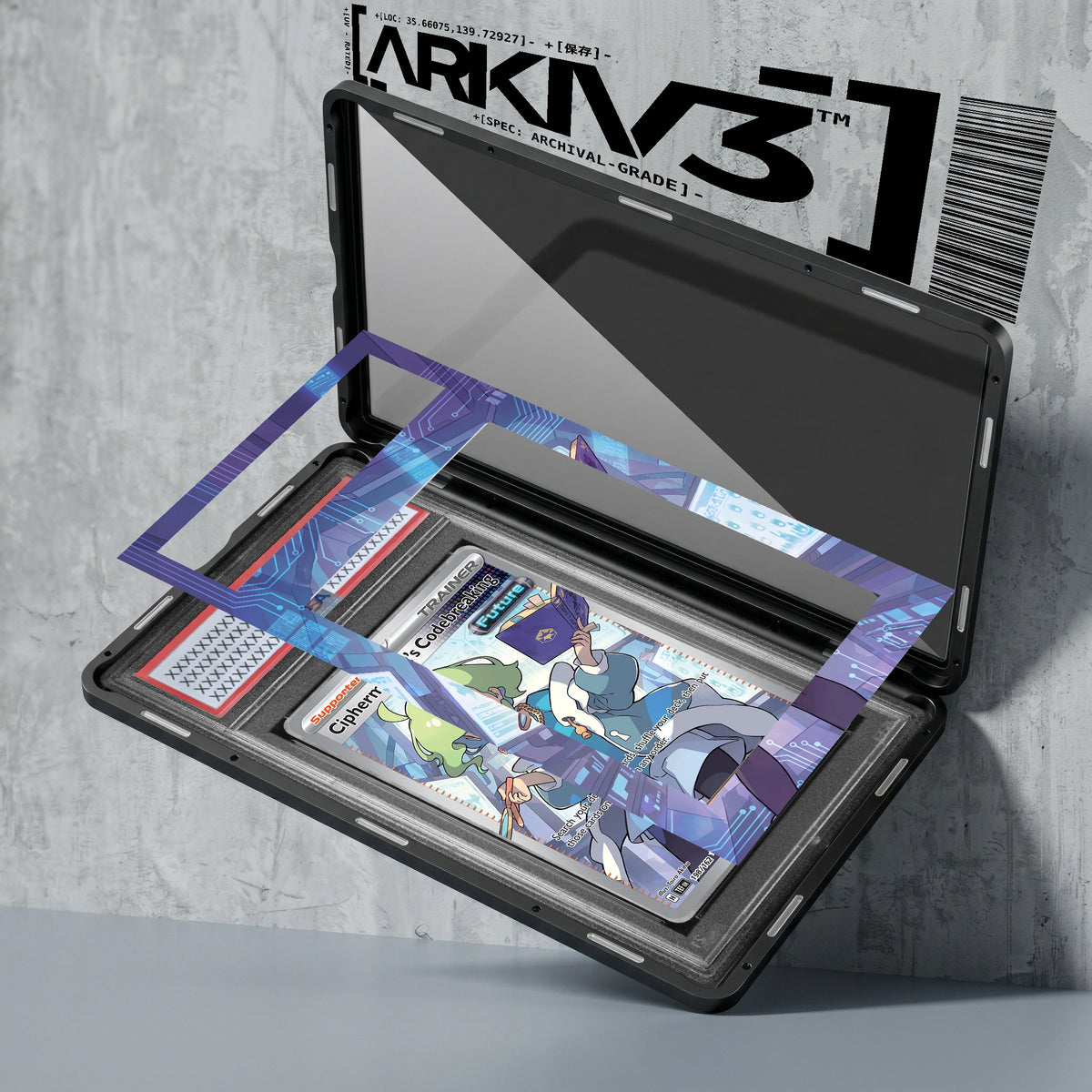 ARKIV3 PSA graded exploded mockup