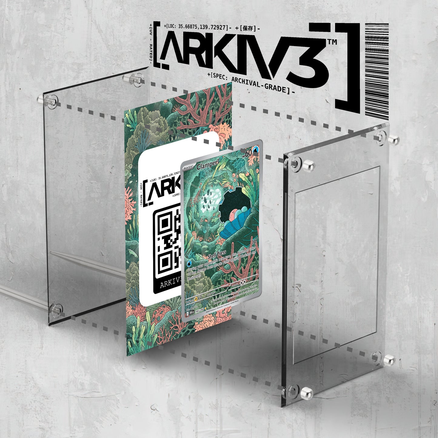 [UNIT: 195/182] // Clamperl Extended Art Display Case - Raw
