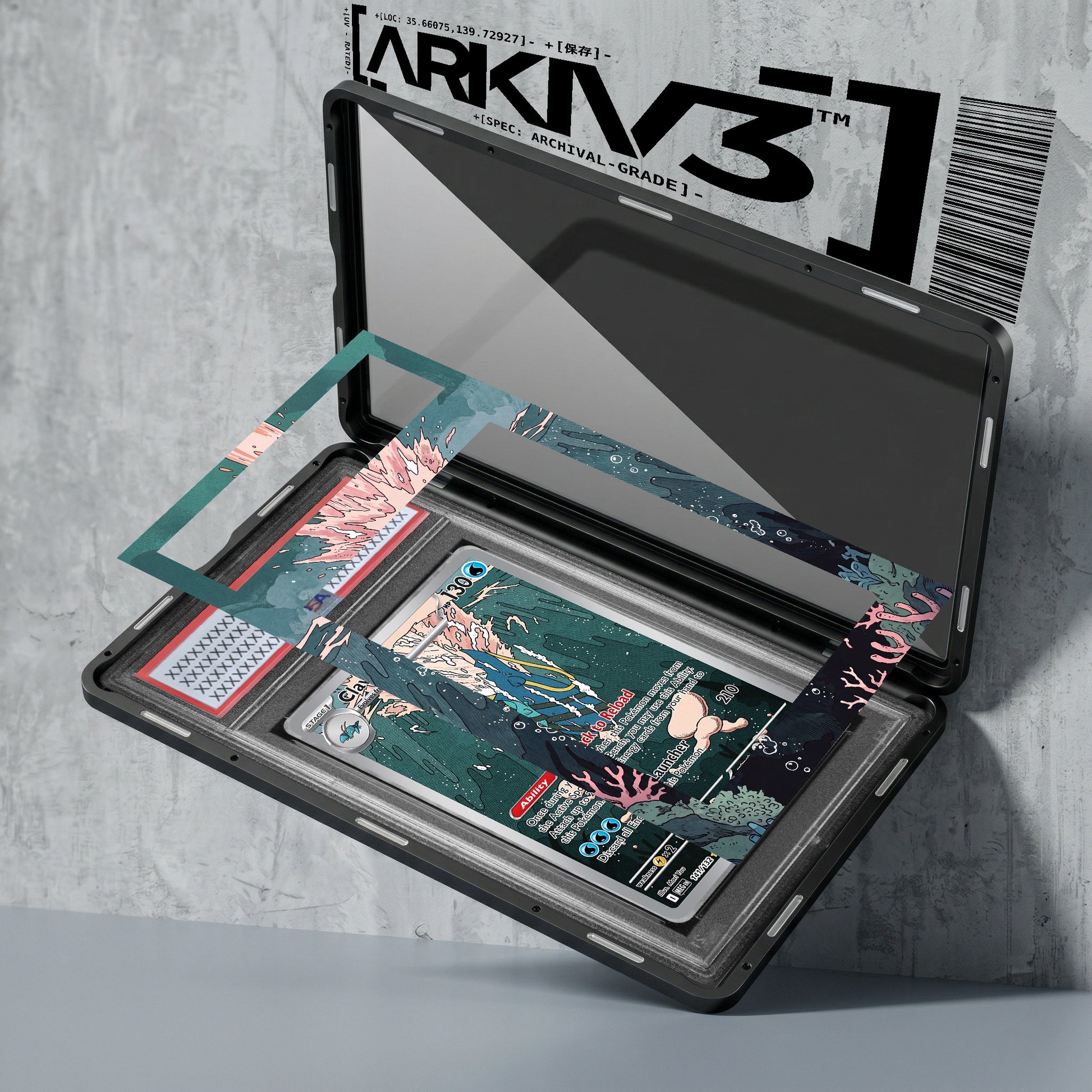 ARKIV3 PSA graded exploded mockup
