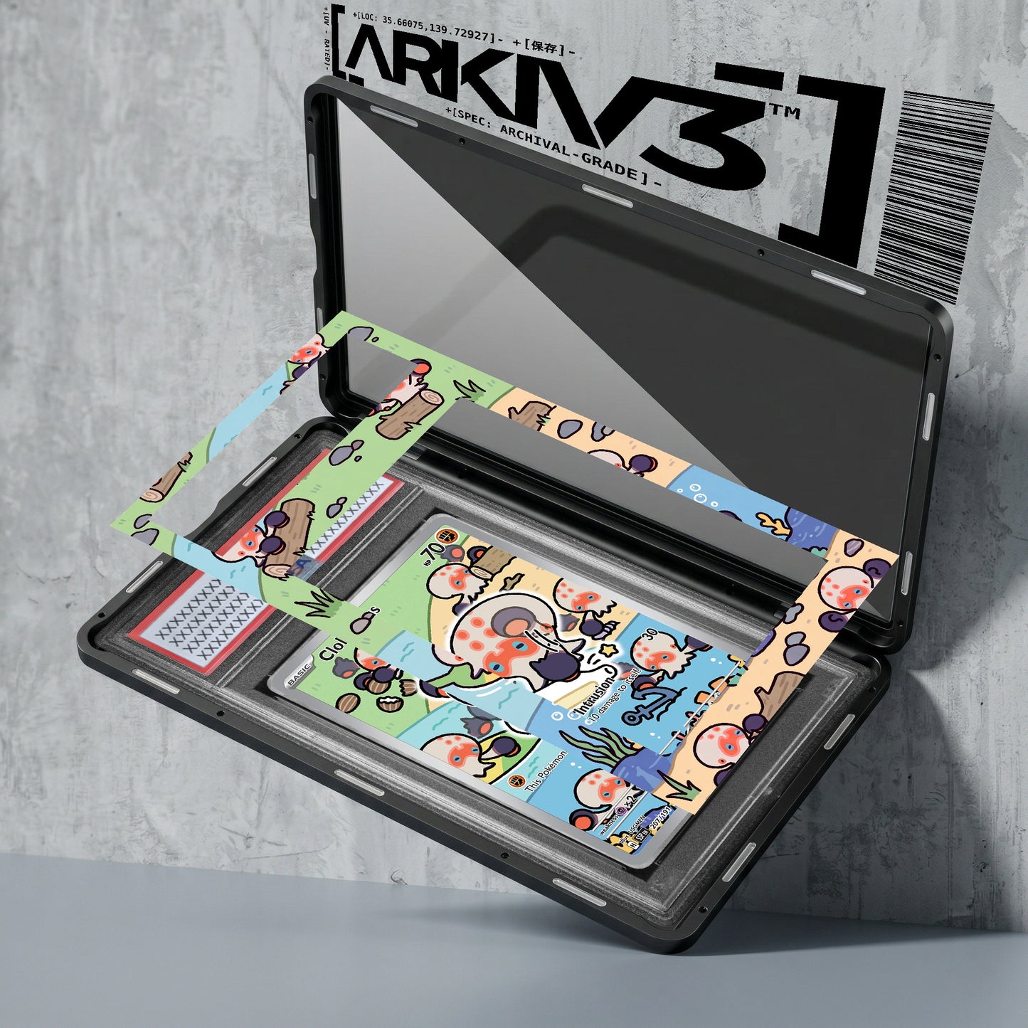 ARKIV3 PSA graded exploded mockup