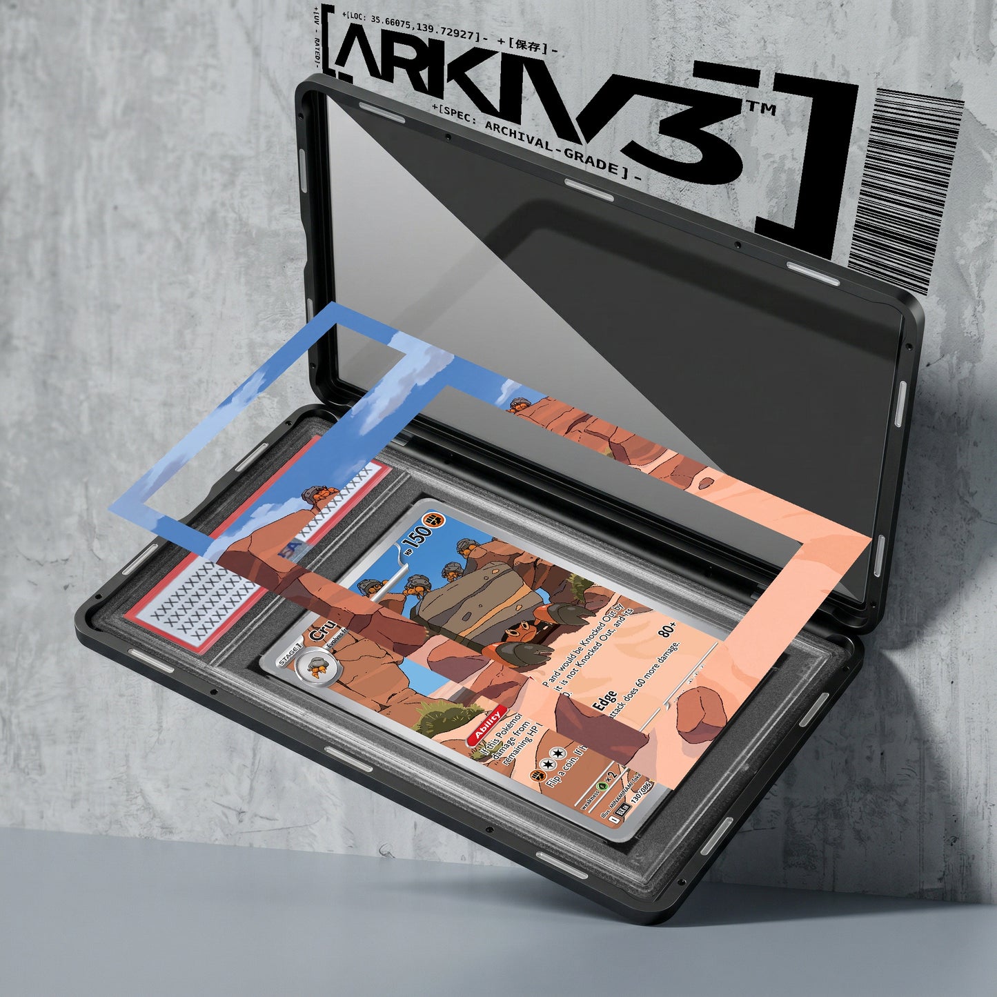 ARKIV3 PSA graded exploded mockup