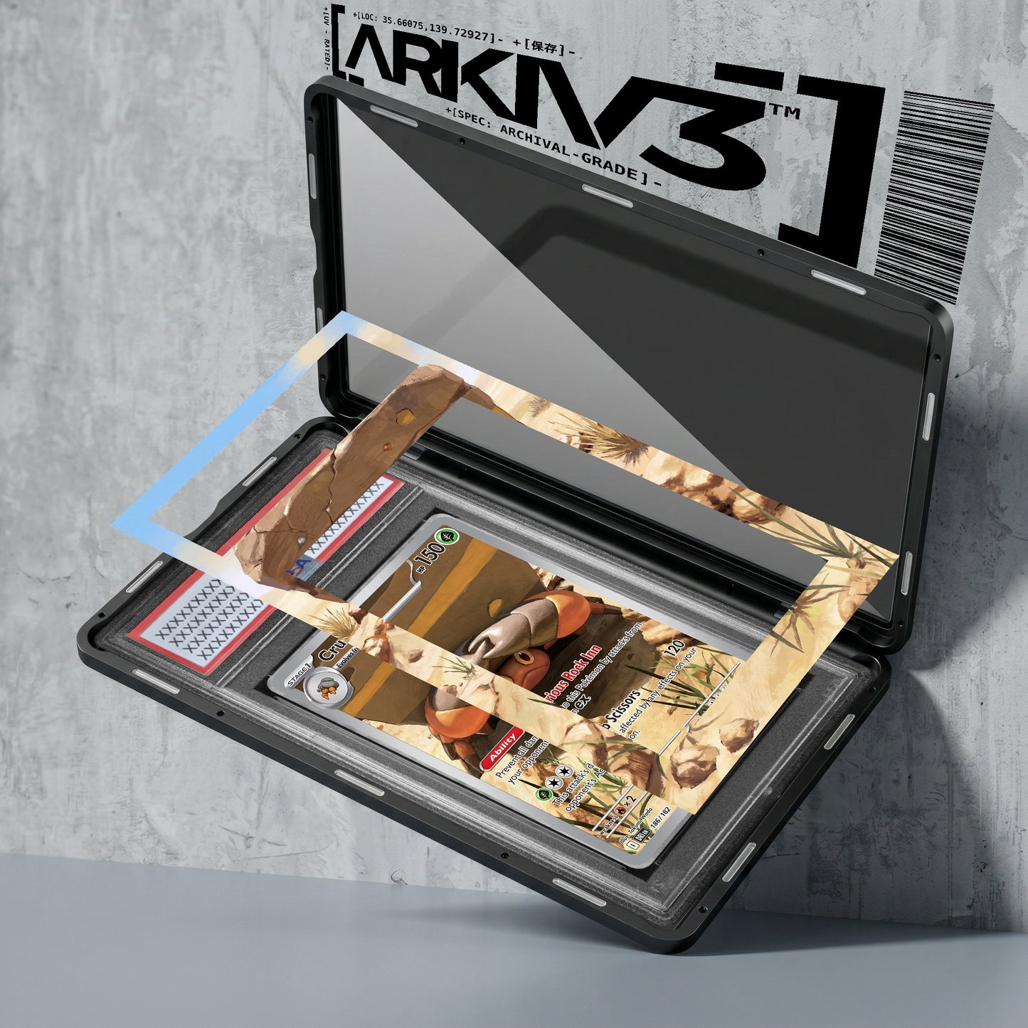 ARKIV3 PSA graded exploded mockup