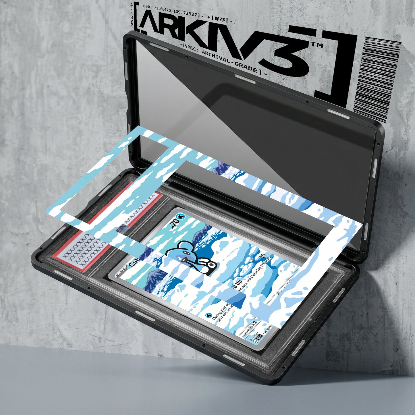 ARKIV3 PSA graded exploded mockup