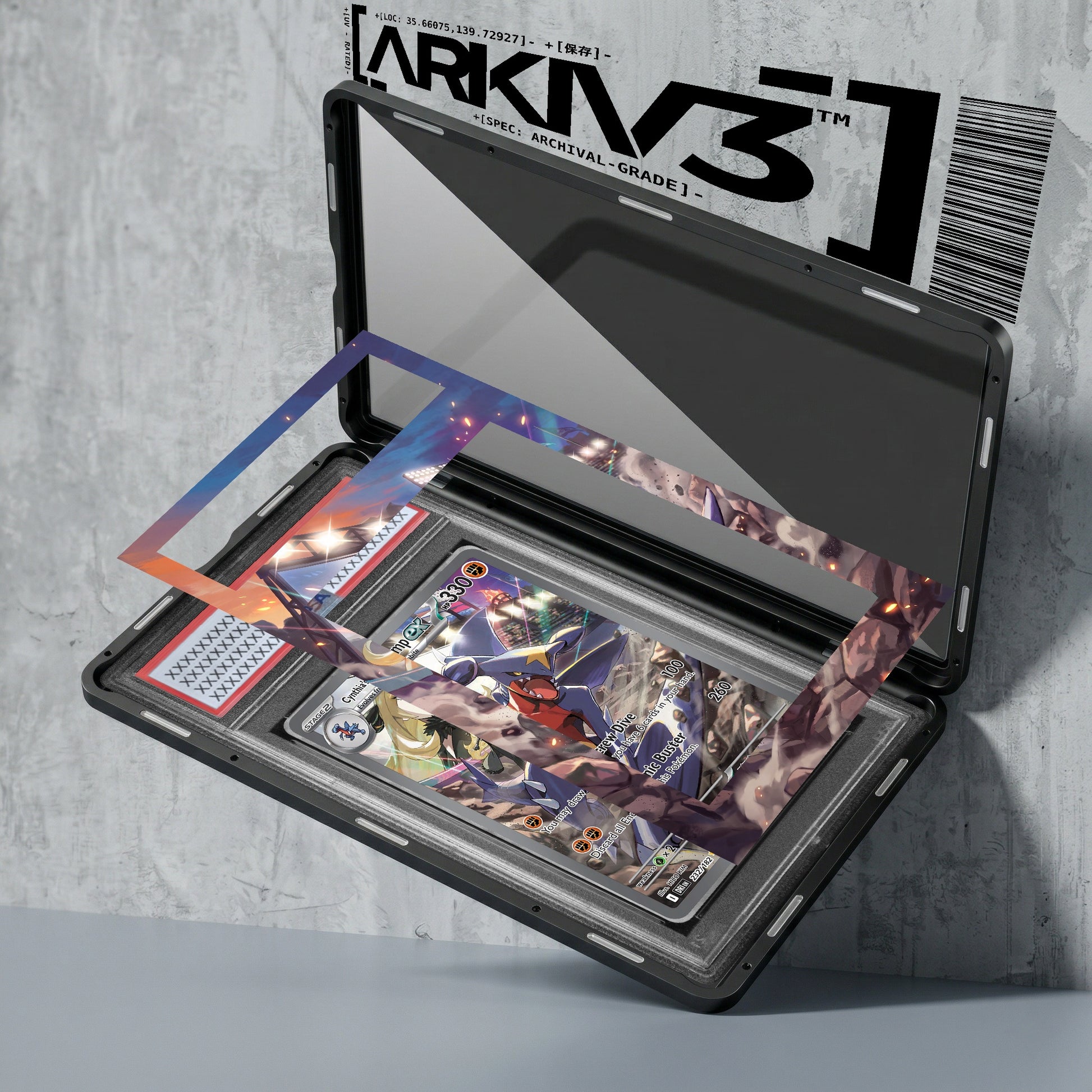 ARKIV3 PSA graded exploded mockup