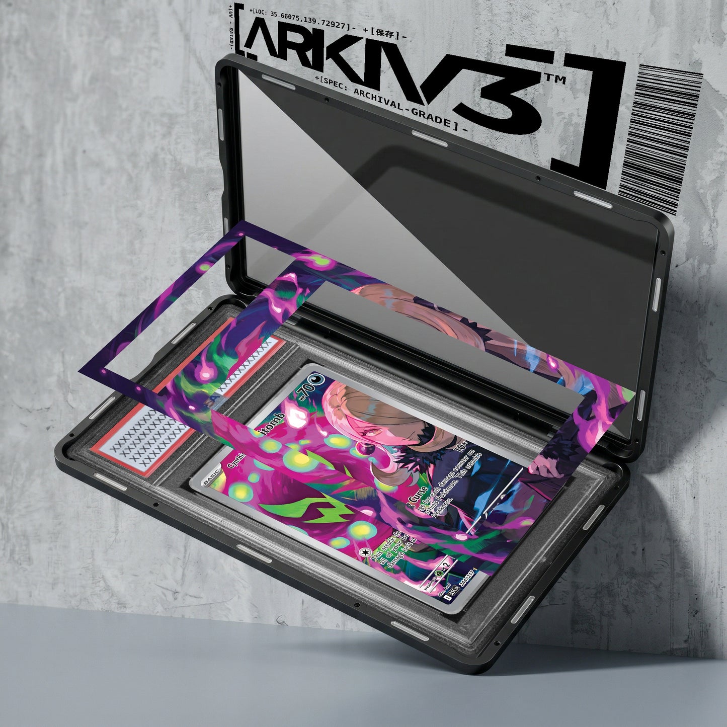 ARKIV3 PSA graded exploded mockup