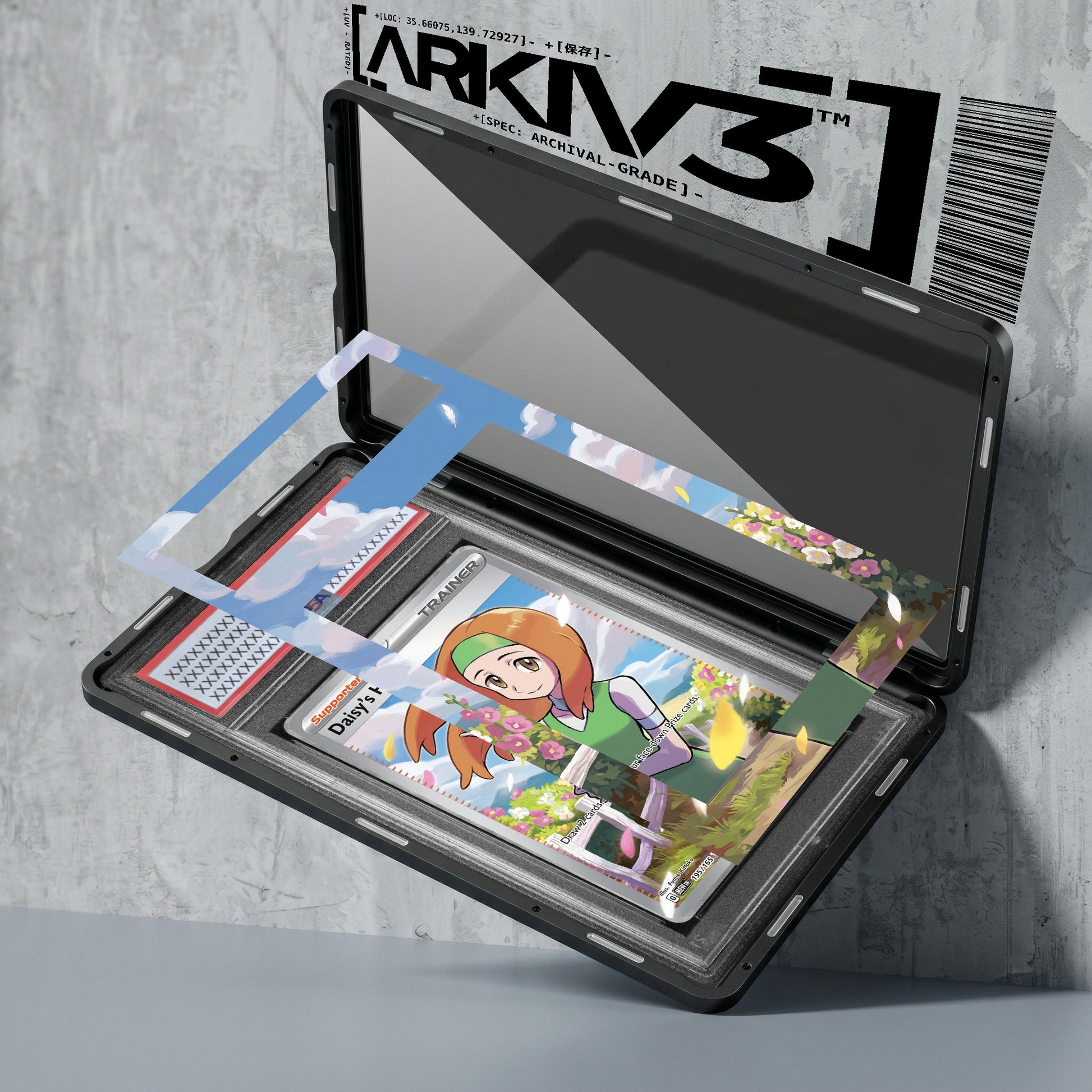 ARKIV3 PSA graded exploded mockup