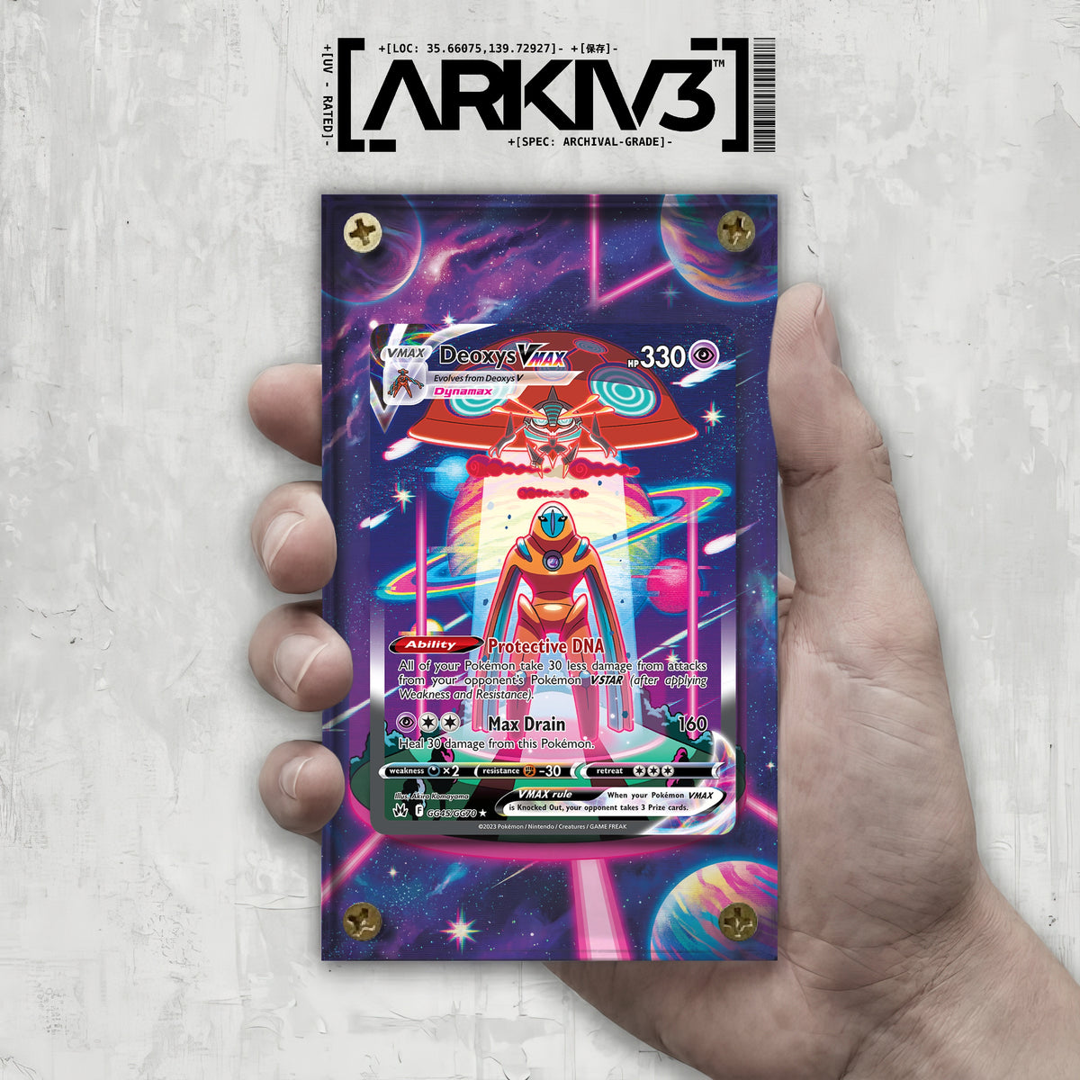 [UNIT: GG45/70] // Deoxys VMAX Extended Art Display Case - Raw