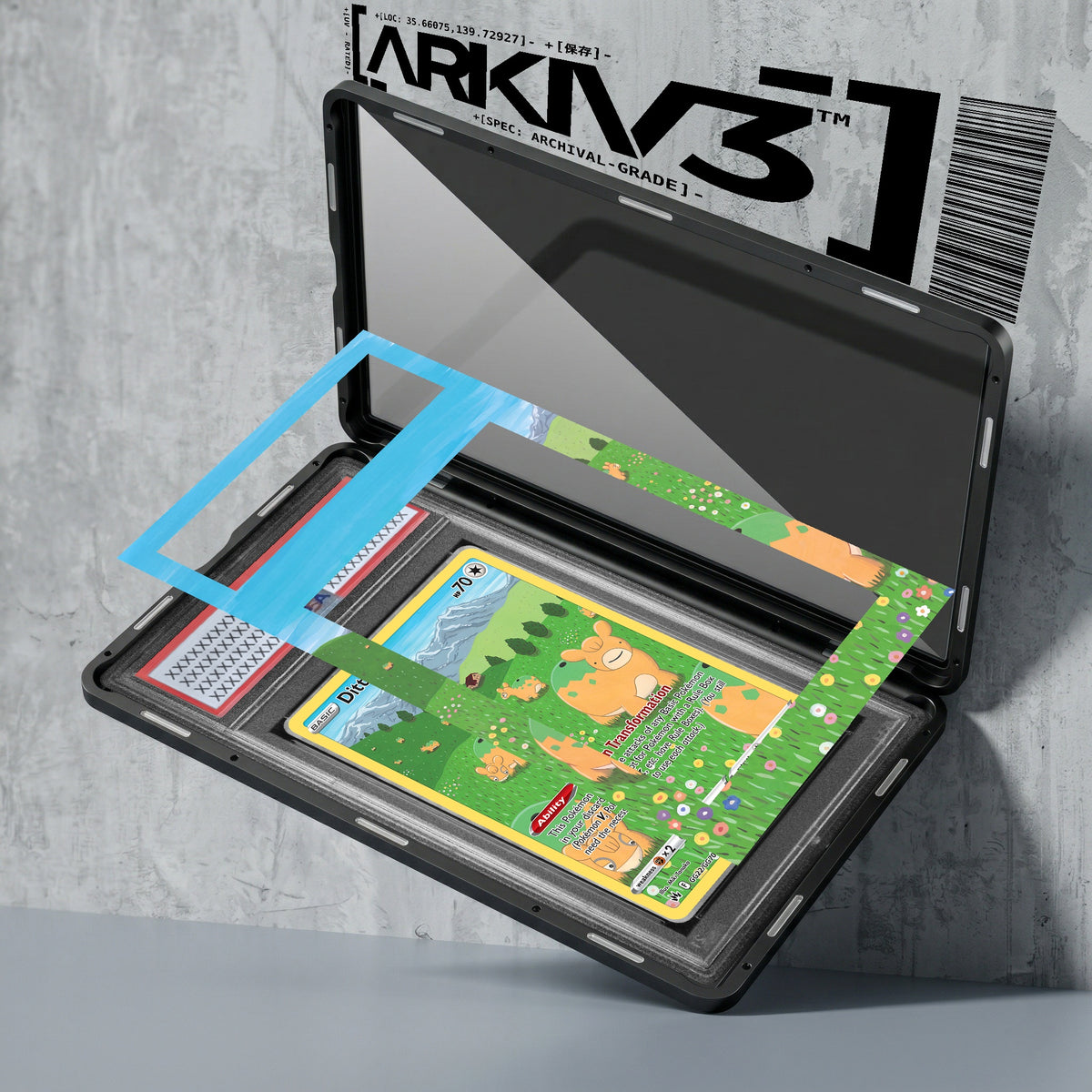 ARKIV3 PSA graded exploded mockup