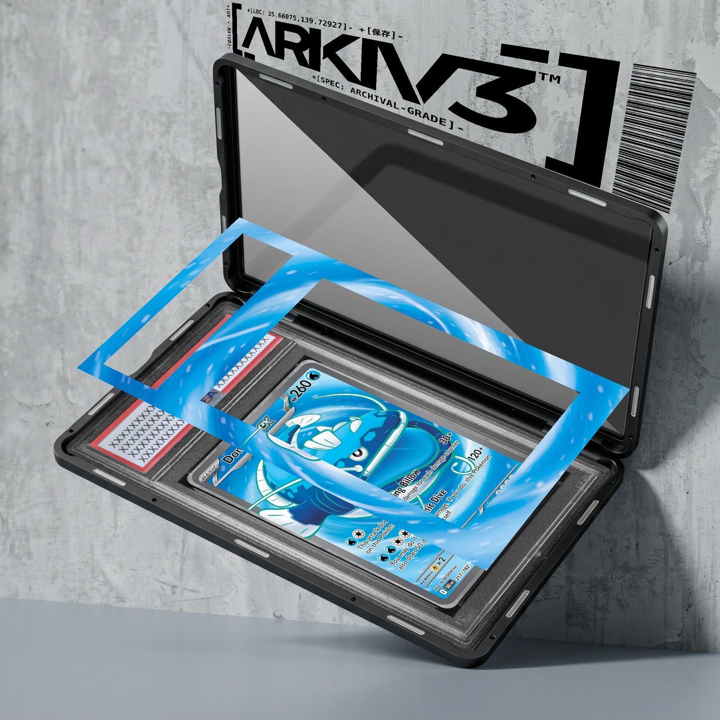 ARKIV3 PSA graded exploded mockup