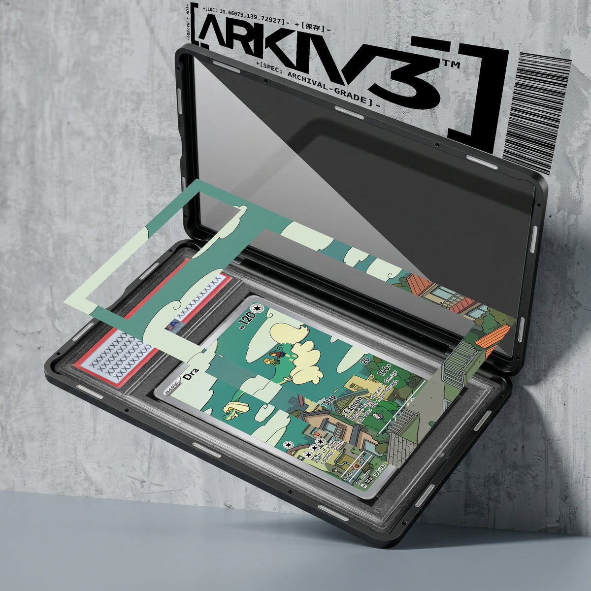 ARKIV3 PSA graded exploded mockup