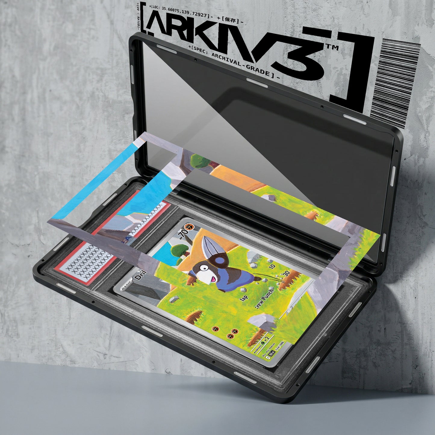 ARKIV3 PSA graded exploded mockup