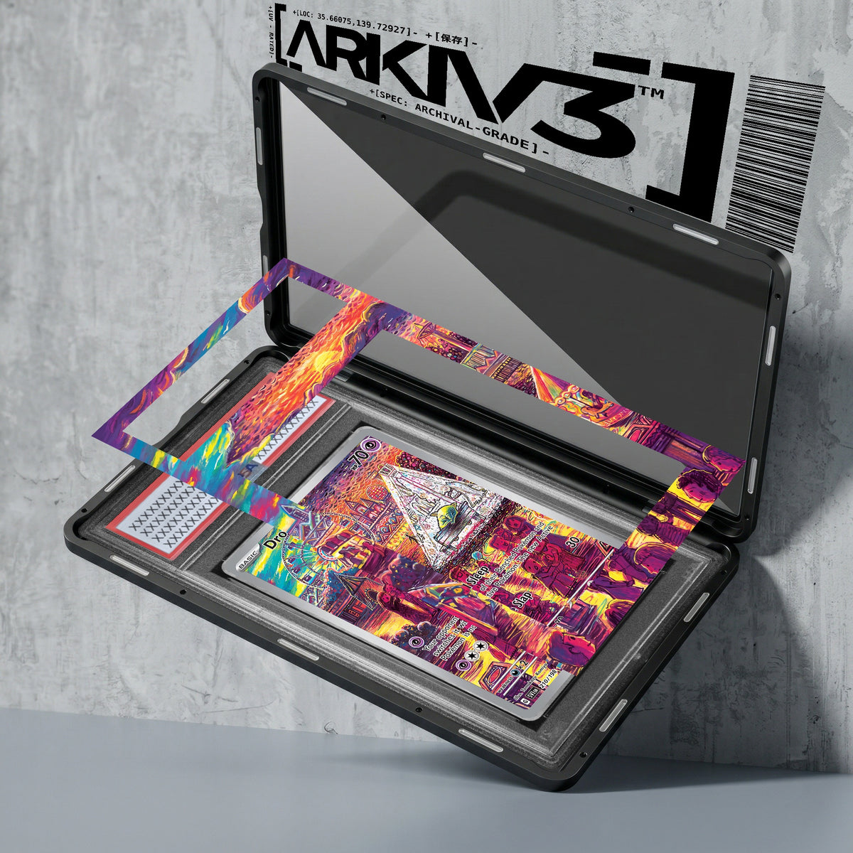 ARKIV3 PSA graded exploded mockup