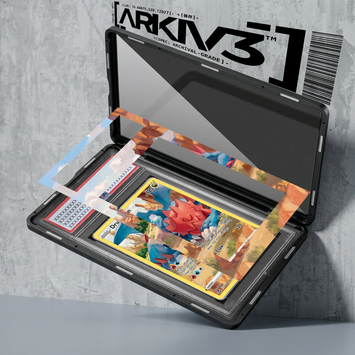 ARKIV3 PSA graded exploded mockup