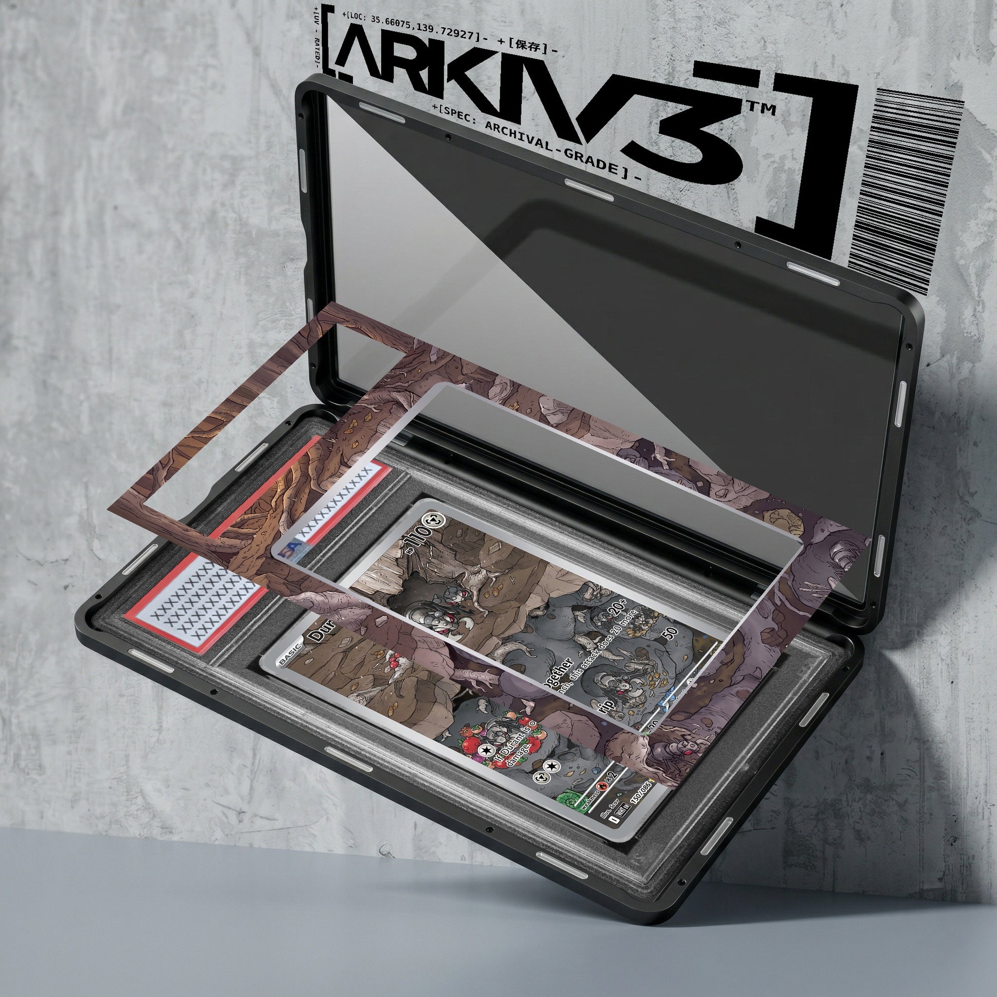 ARKIV3 PSA graded exploded mockup