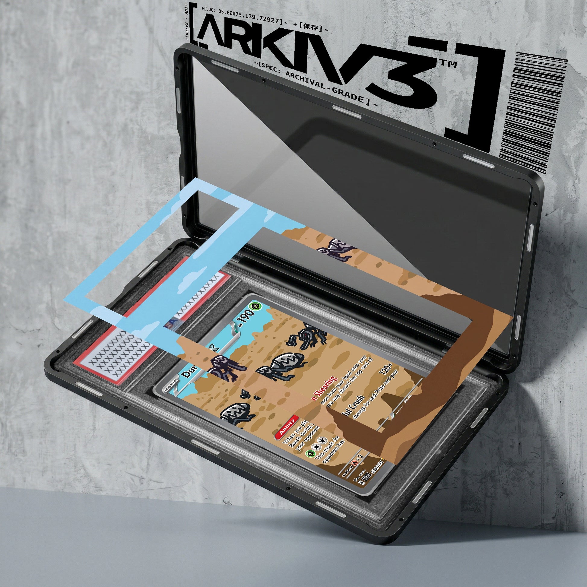 ARKIV3 PSA graded exploded mockup