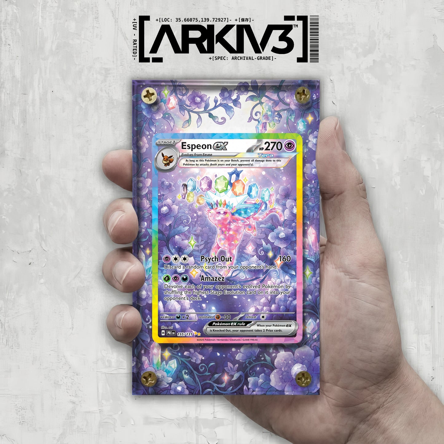 [UNIT: 155/131] // Espeon ex Extended Art Display Case - Raw