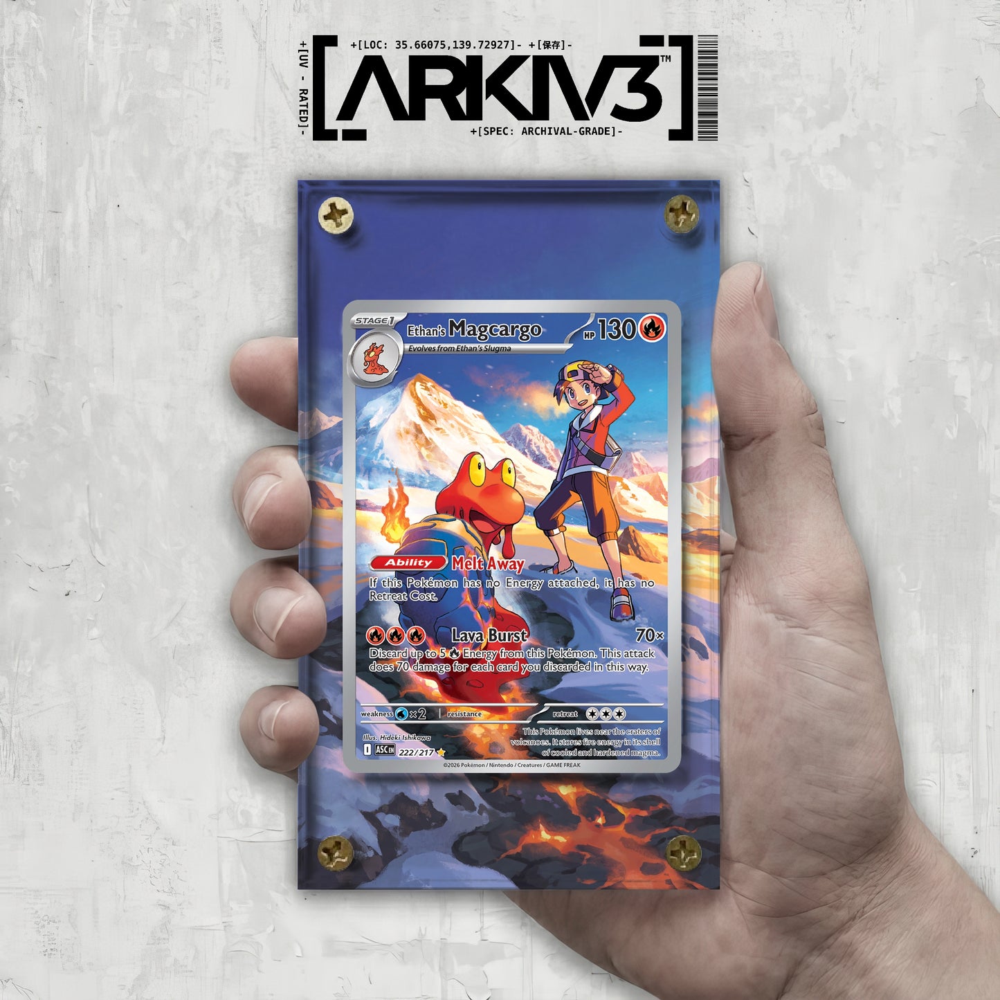 [UNIT: 222/217] // Ethan's Magcargo Extended Art Display Case - Raw