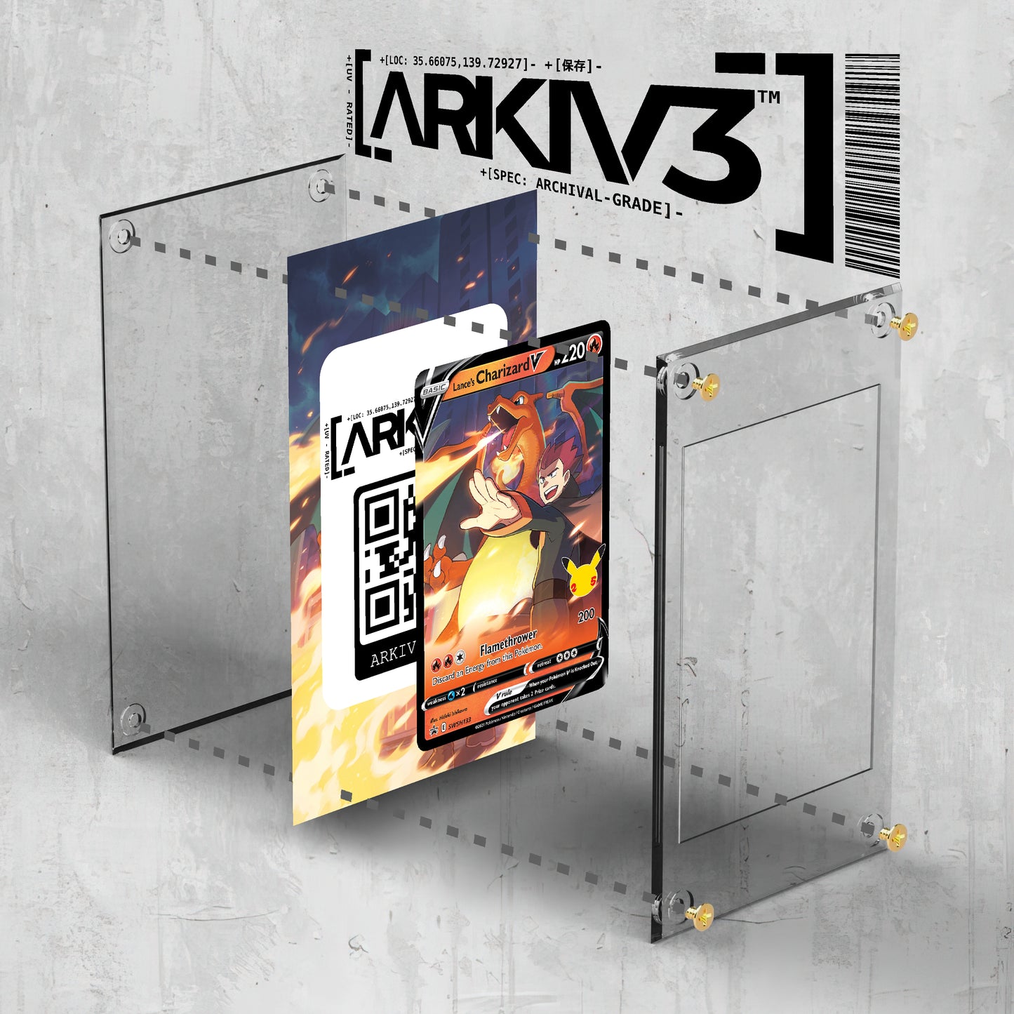 [UNIT: SWSH133] // Lance's Charizard V Extended Art Display Case - Raw