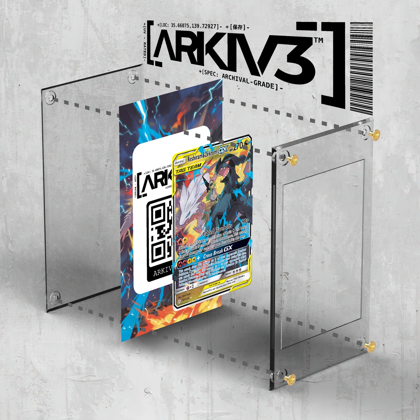 [UNIT: 157/236] // Reshiram & Zekrom GX Extended Art Display Case - Raw