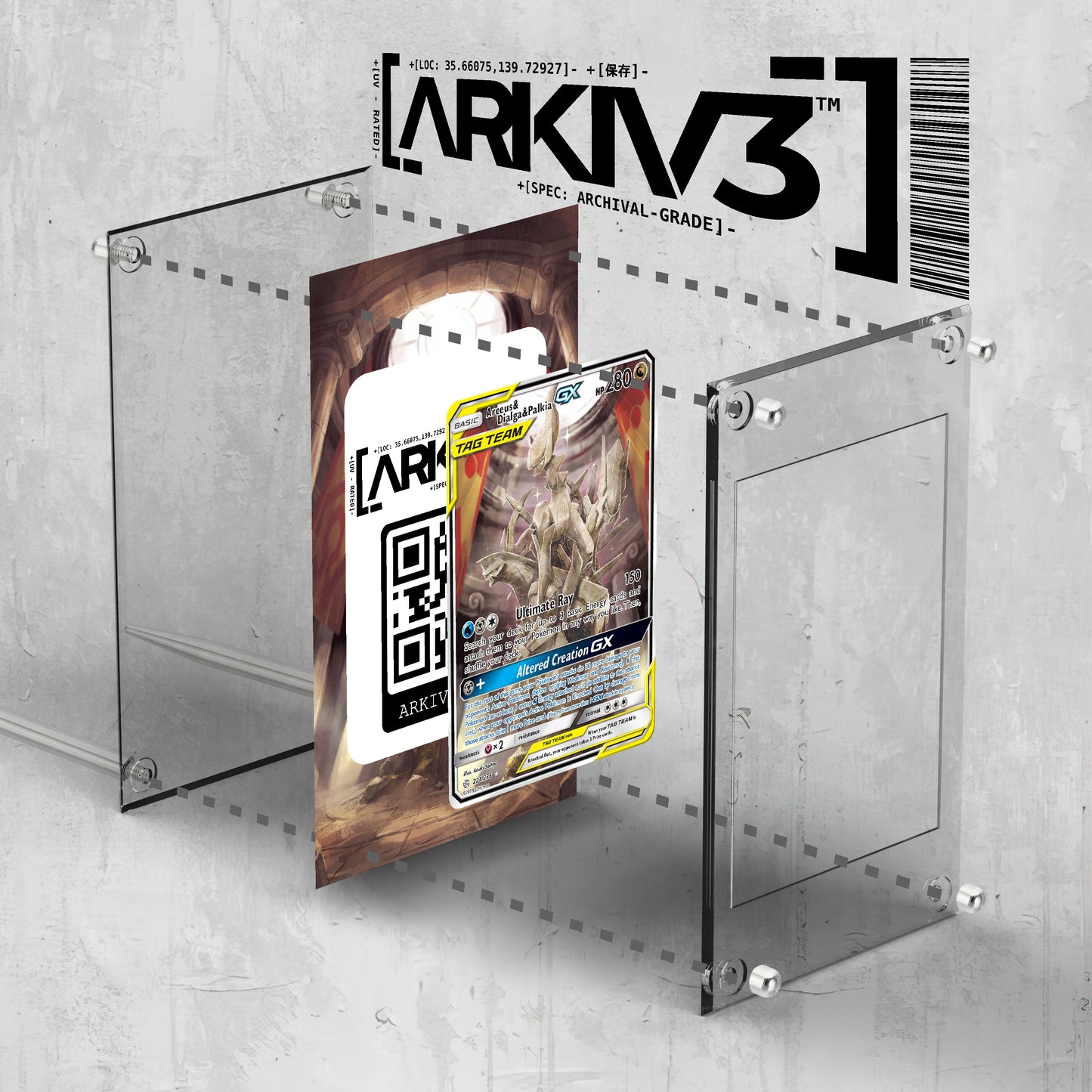 [UNIT: 221/236] // Arceus & Dialga & Palkia GX Extended Art Display Case - Raw