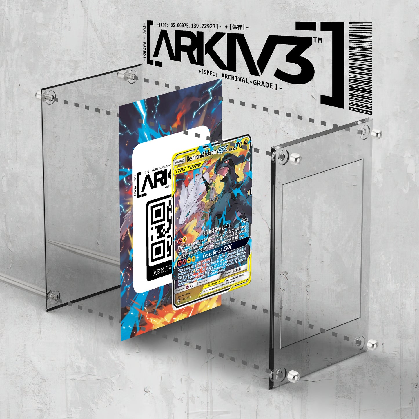 [UNIT: 157/236] // Reshiram & Zekrom GX Extended Art Display Case - Raw