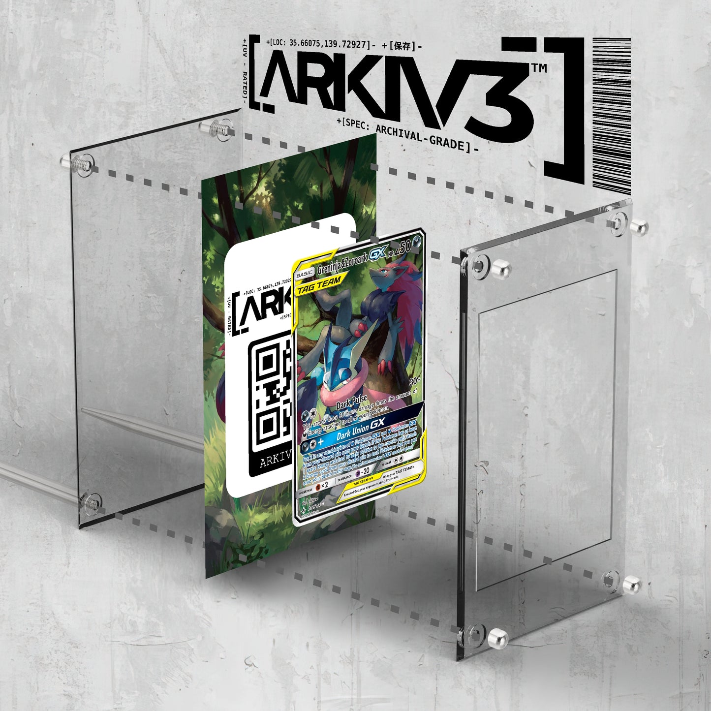 [UNIT: 201/214] // Greninja & Zoroark GX Extended Art Display Case - Raw