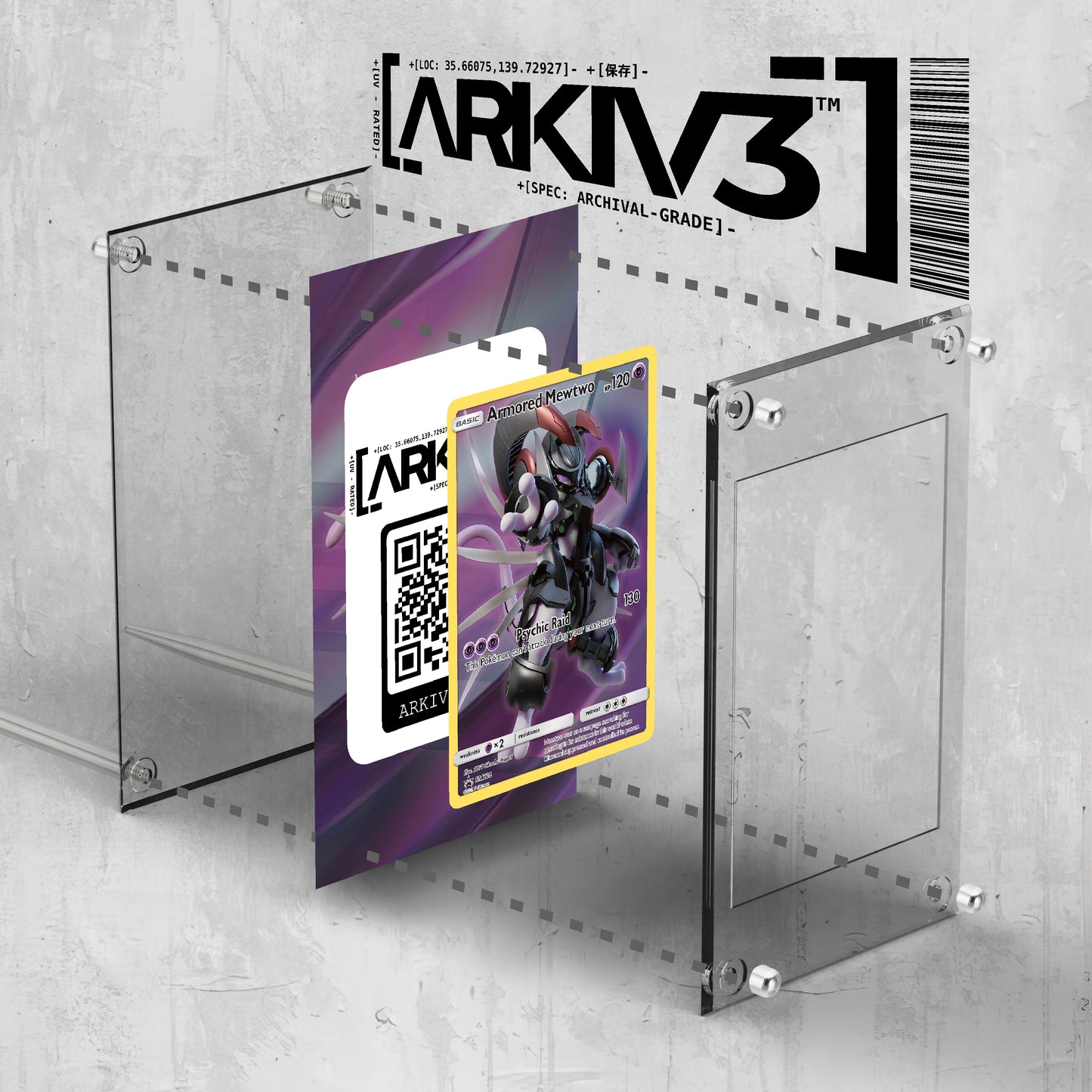 [UNIT: SM228] // Armored Mewtwo Extended Art Display Case - Raw