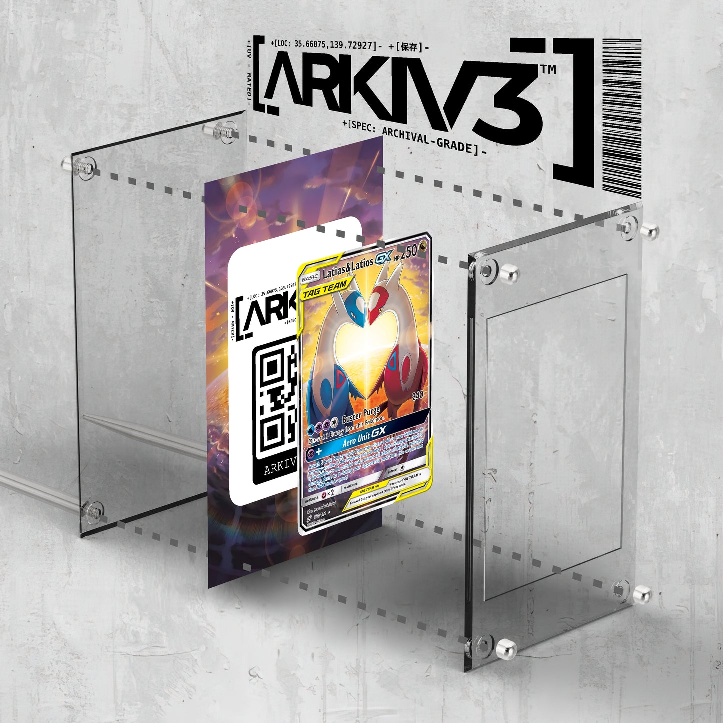 [UNIT: 170/181] // Latias & Latios GX Extended Art Display Case - Raw