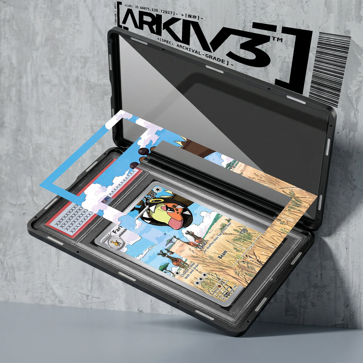 ARKIV3 PSA graded exploded mockup