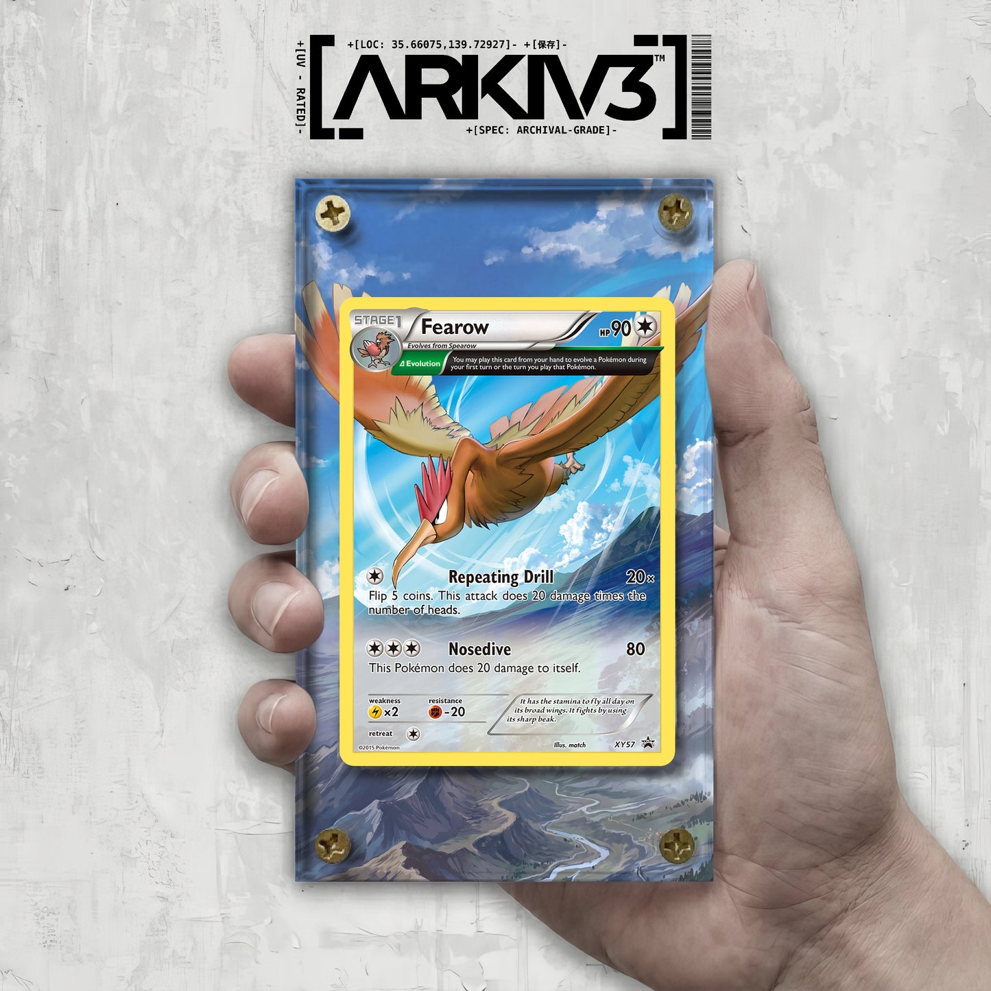 [UNIT: XY57/211] // Fearow Extended Art Display Case - Raw