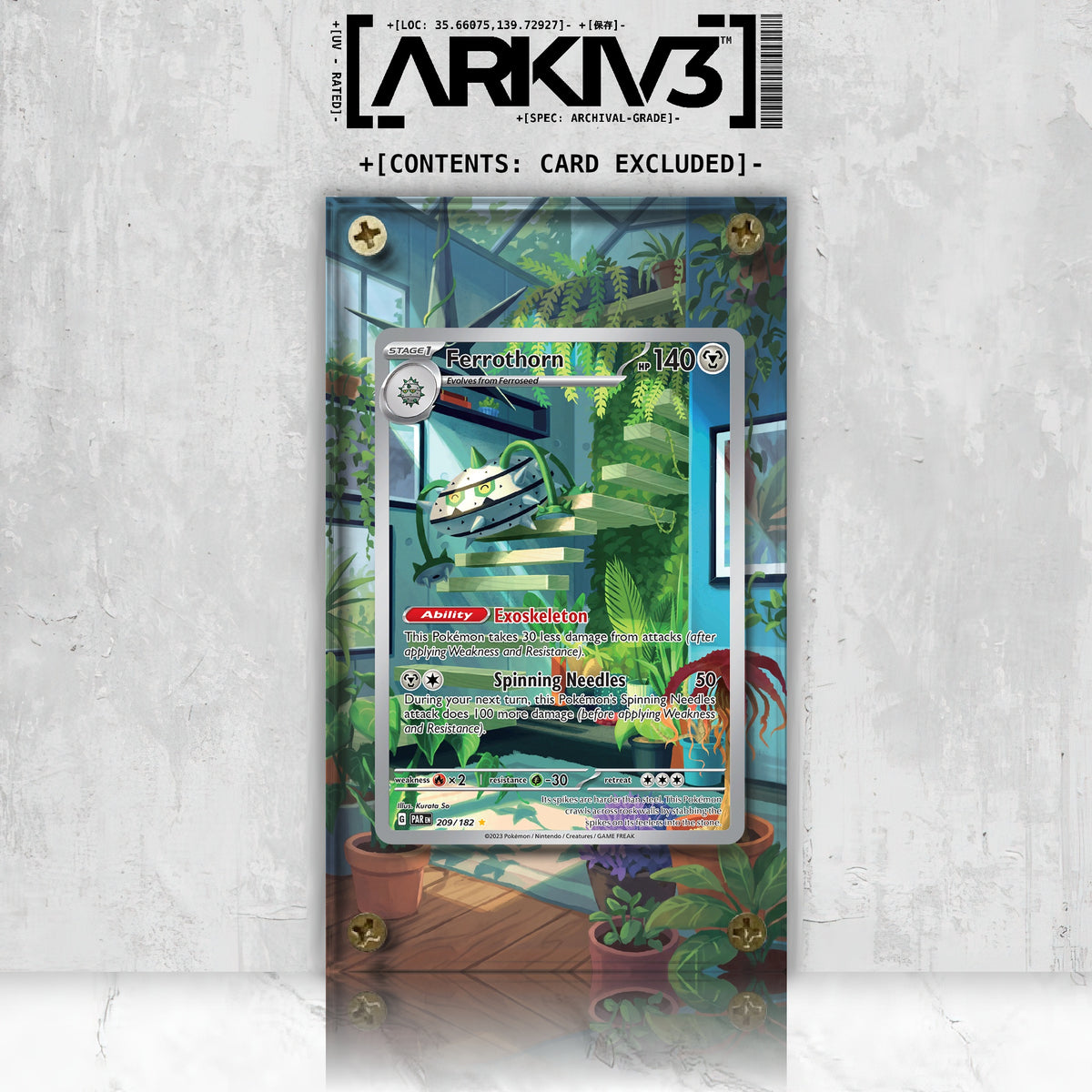 [UNIT: 209/182] // Ferrothorn Extended Art Display Case - Raw