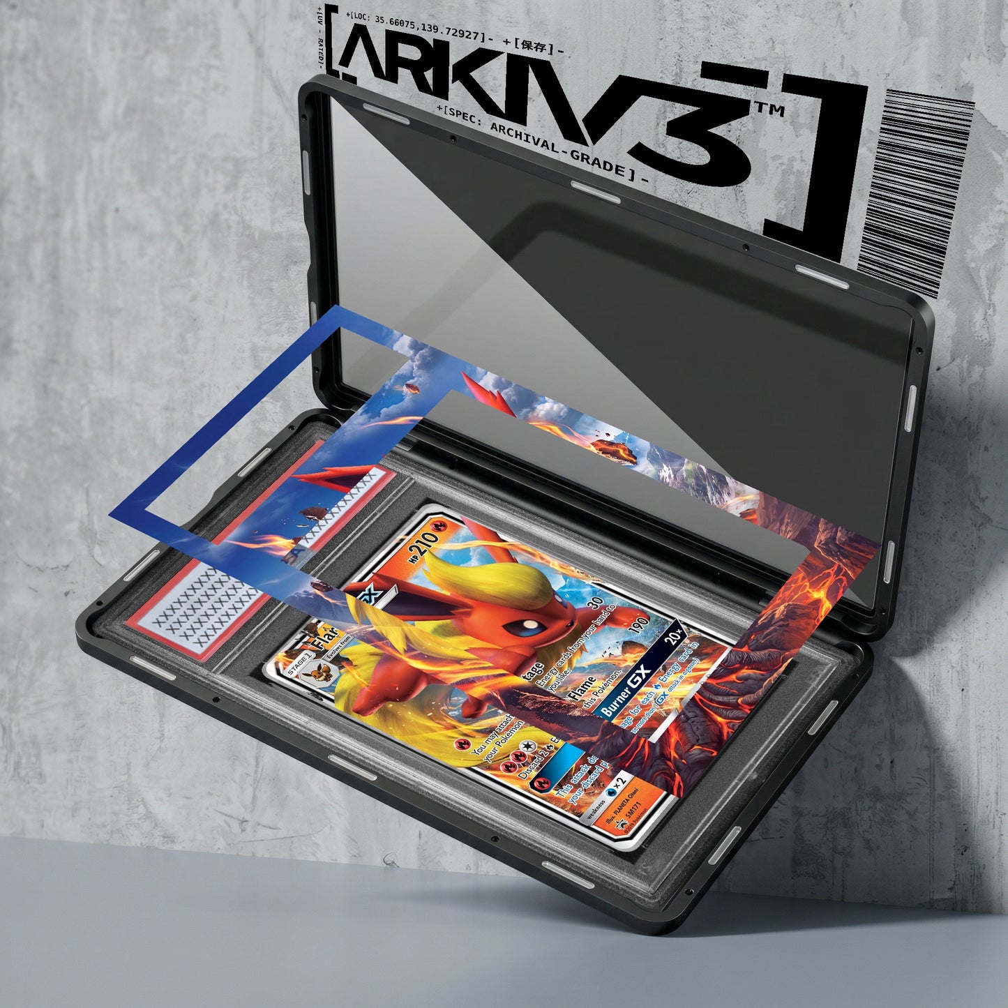 ARKIV3 PSA graded exploded mockup