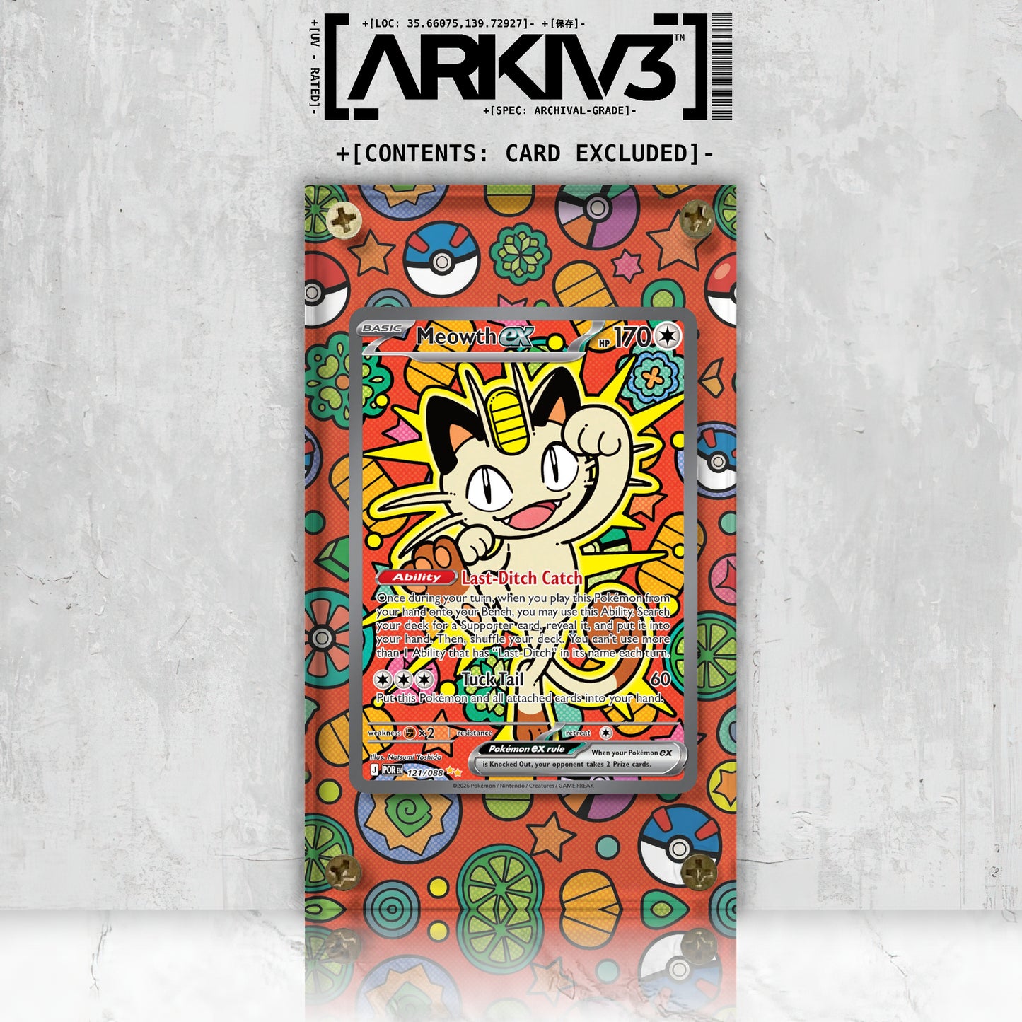 [UNIT: 121/088] // Meowth Extended Art Display Case - Raw