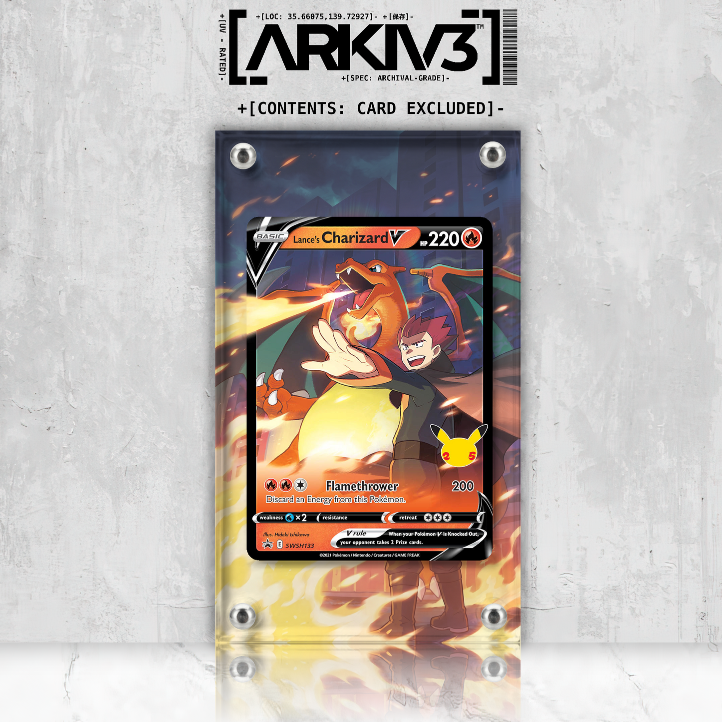 [UNIT: SWSH133] // Lance's Charizard V Extended Art Display Case - Raw