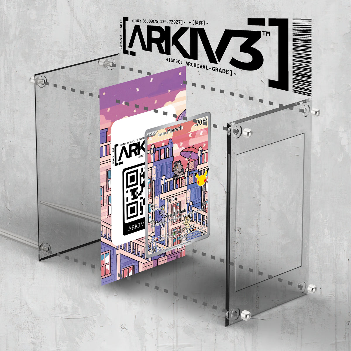 [UNIT: 141/128] // Galarian Meowth Extended Art Display Case - Raw