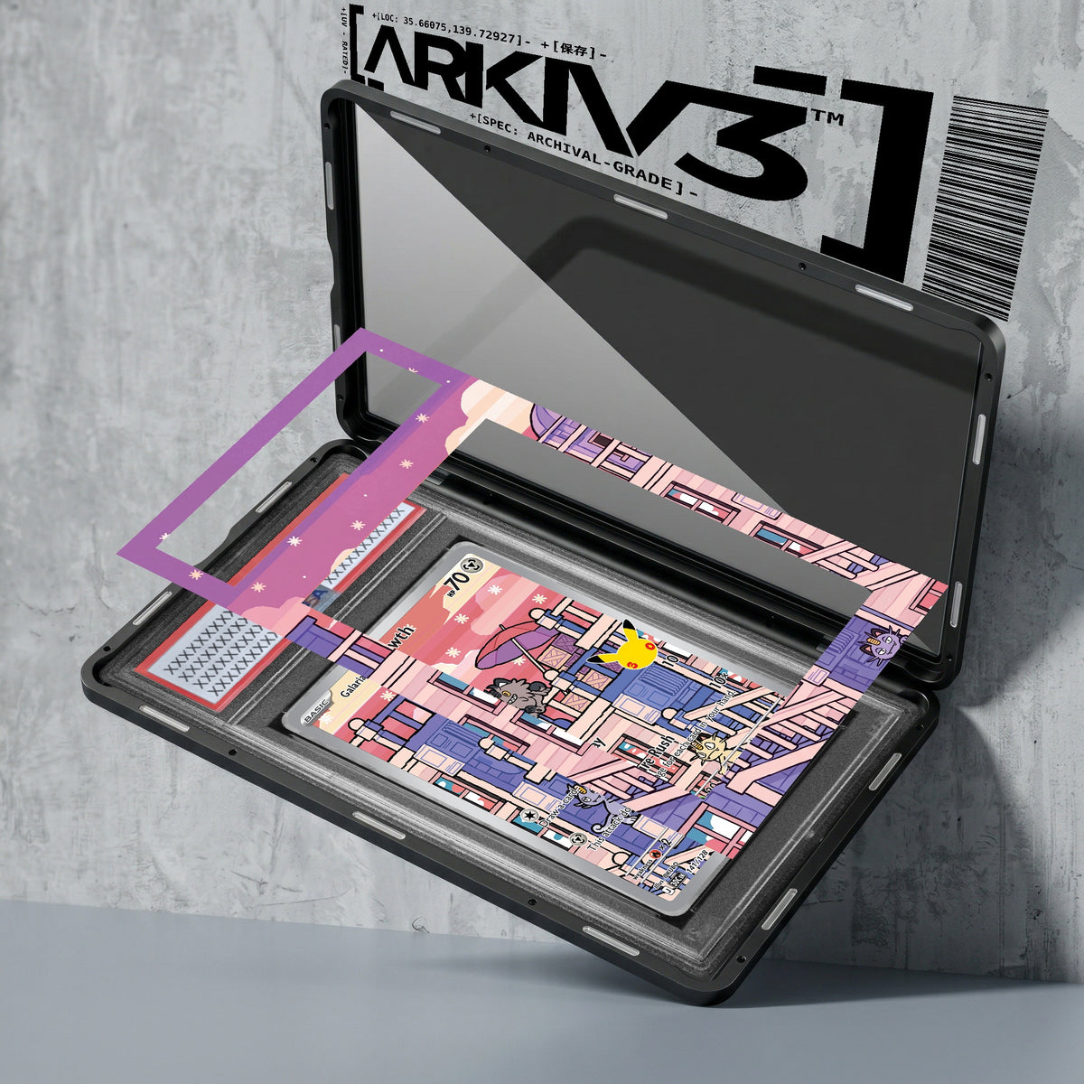ARKIV3 PSA graded exploded mockup