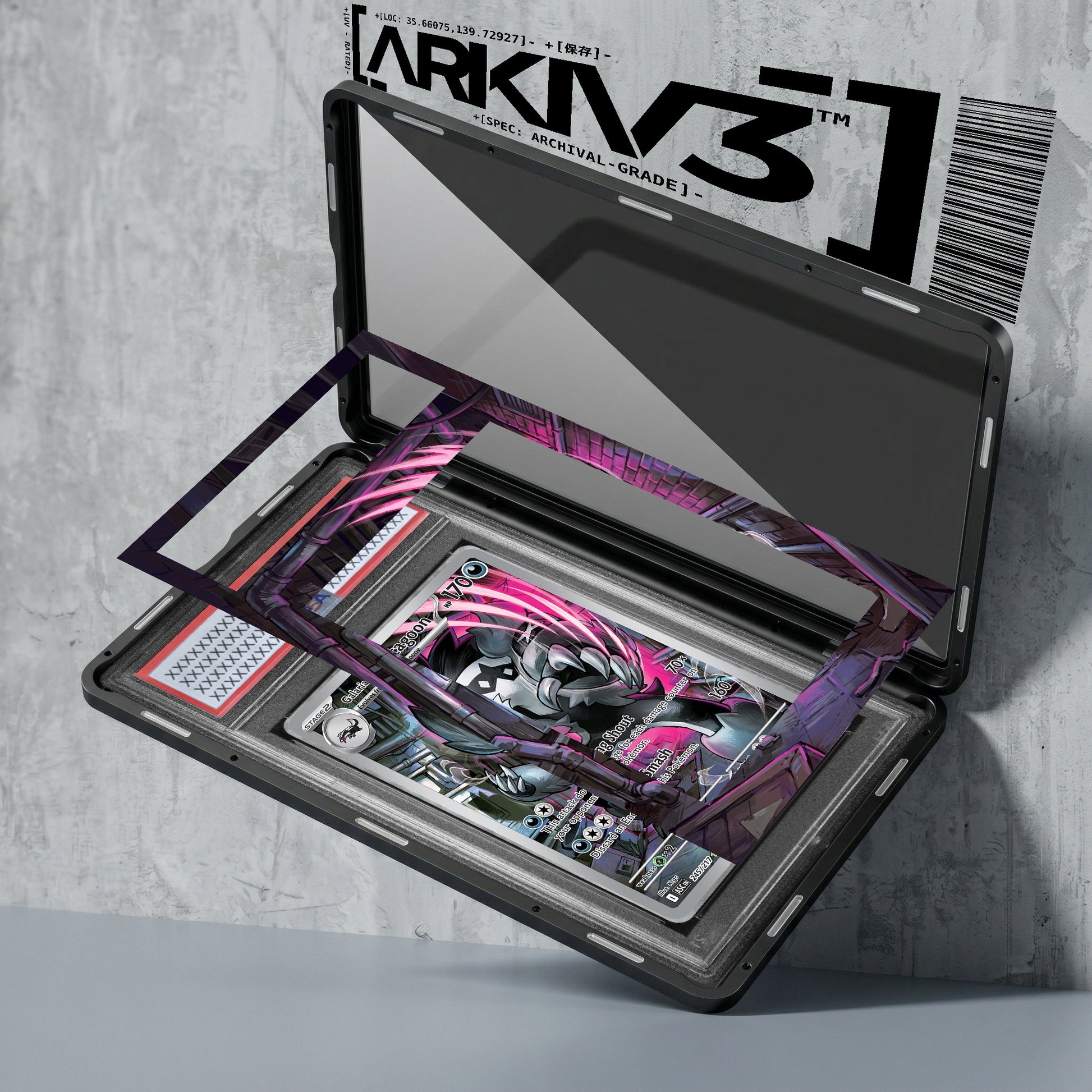 ARKIV3 PSA graded exploded mockup