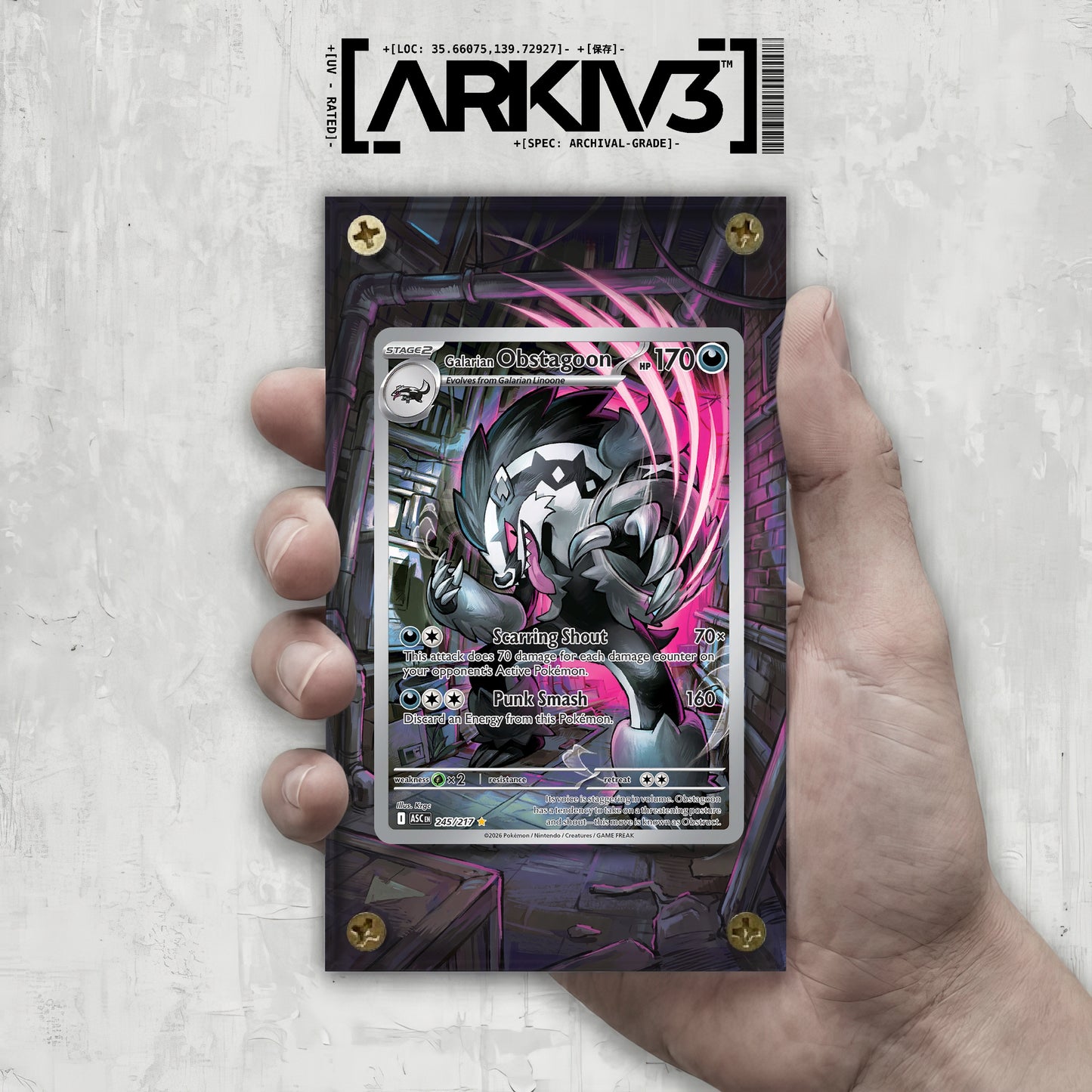 [UNIT: 245/217] // Galarian Obstagoon Extended Art Display Case - Raw