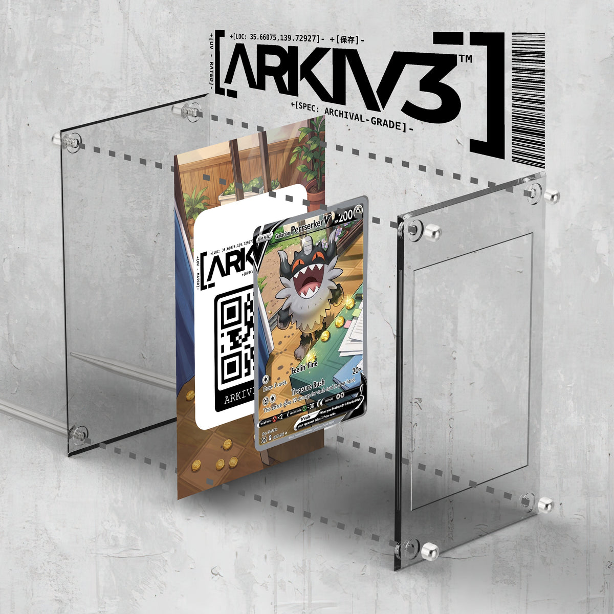 [UNIT: 184/196] // Galarian Perrserker V Extended Art Display Case - Raw
