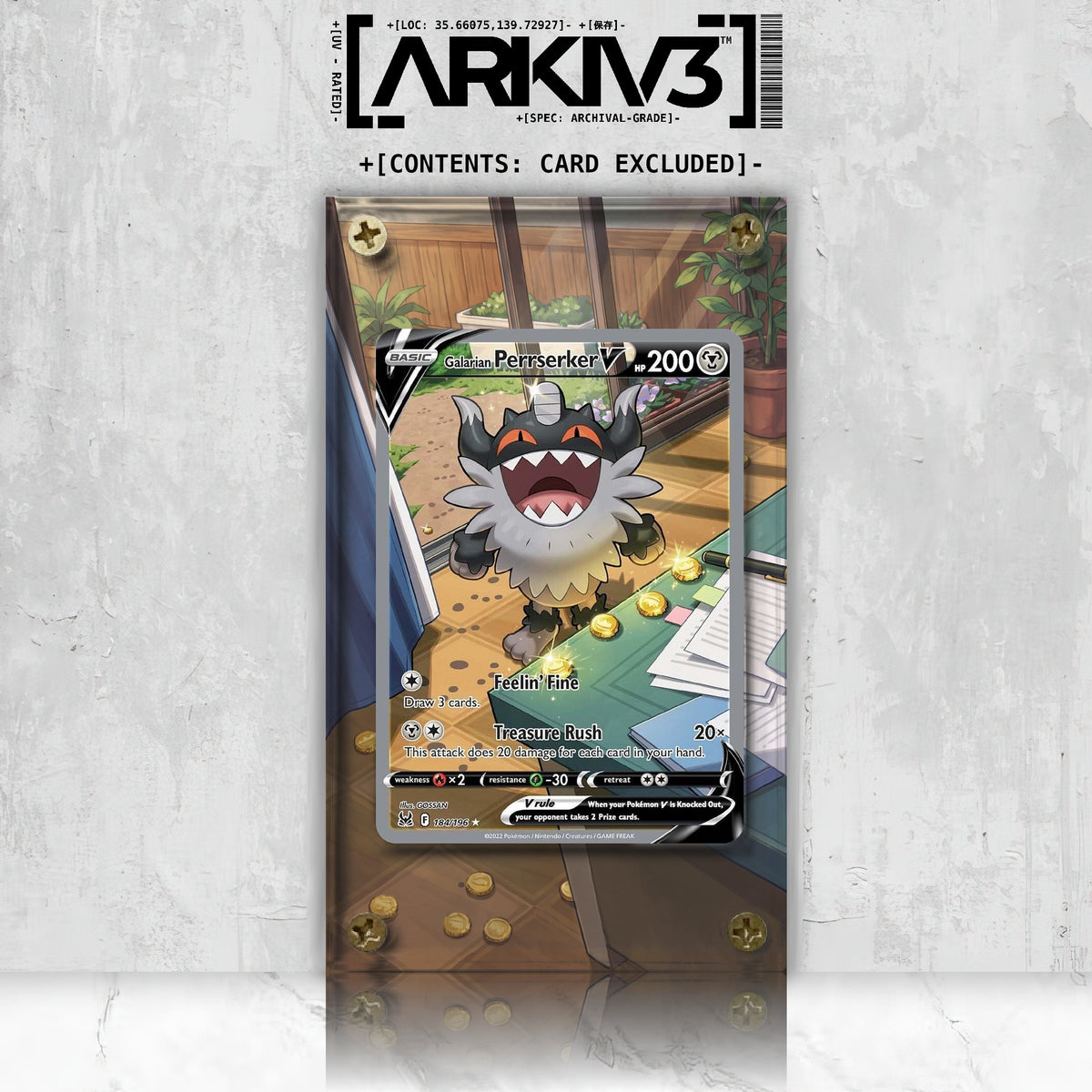 [UNIT: 184/196] // Galarian Perrserker V Extended Art Display Case - Raw