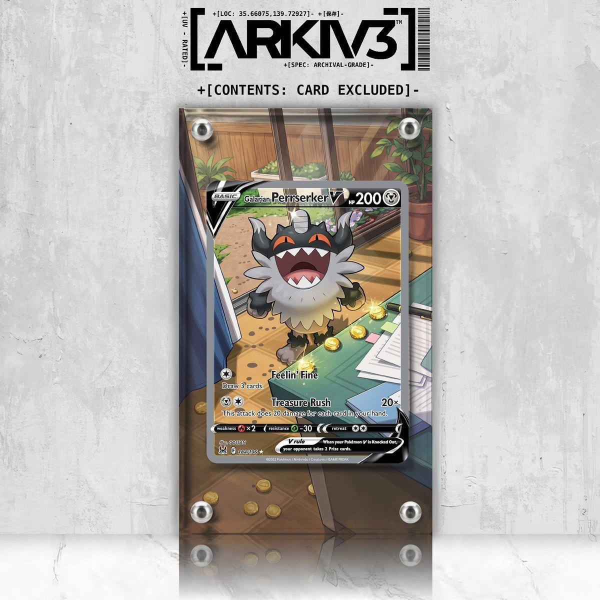 [UNIT: 184/196] // Galarian Perrserker V Extended Art Display Case - Raw