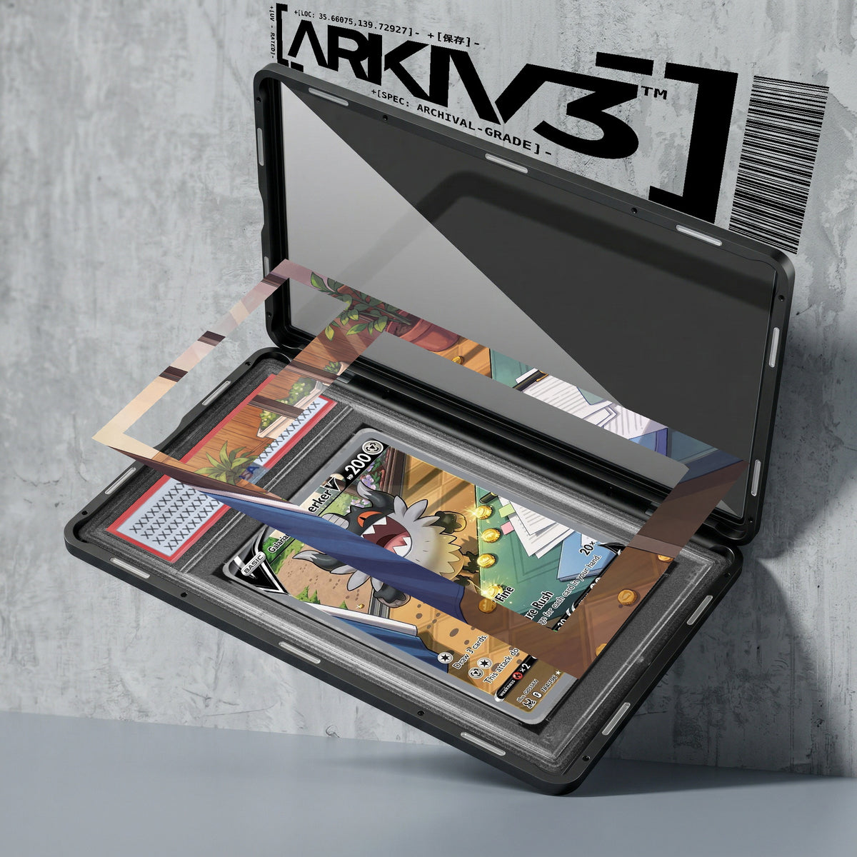 ARKIV3 PSA graded exploded mockup