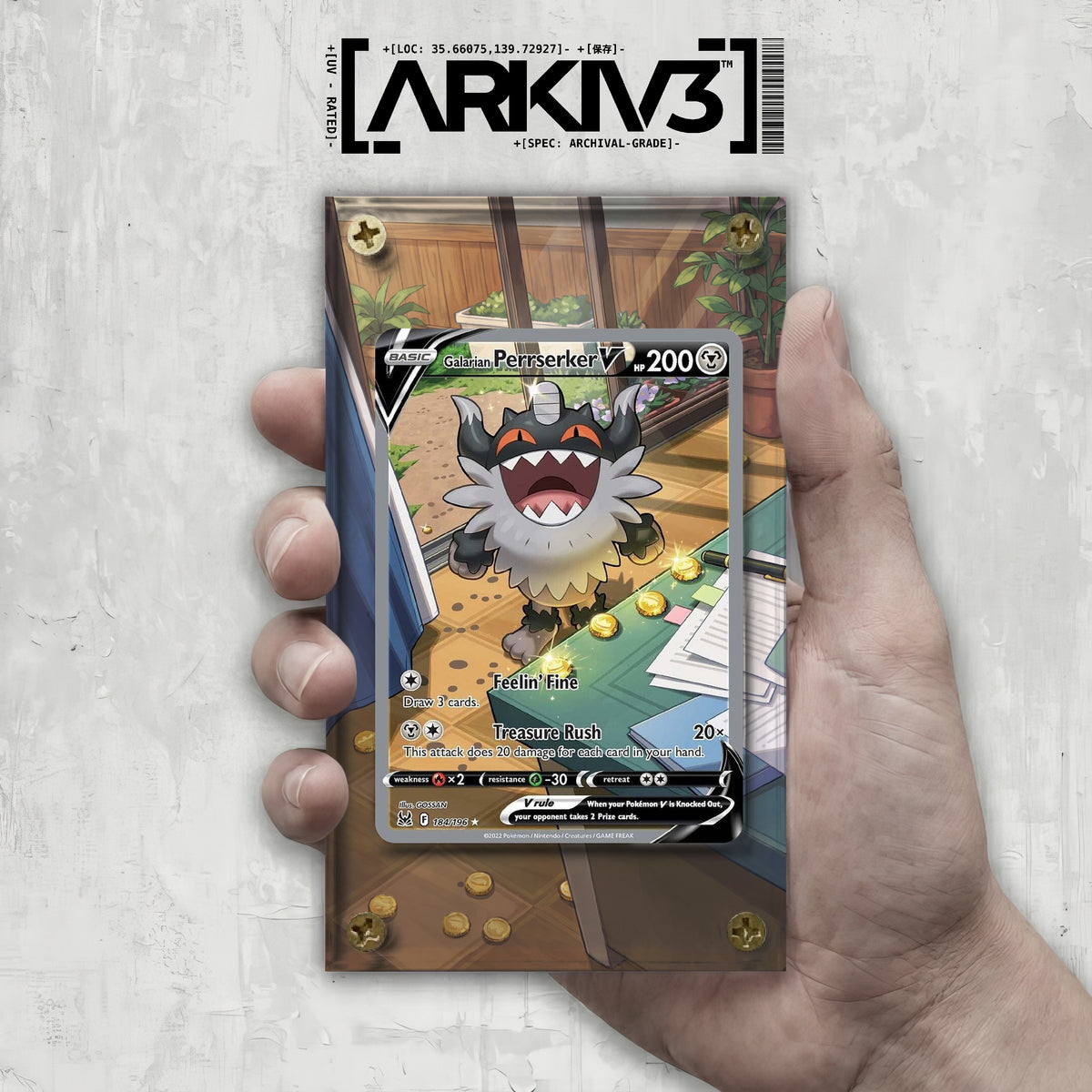 [UNIT: 184/196] // Galarian Perrserker V Extended Art Display Case - Raw